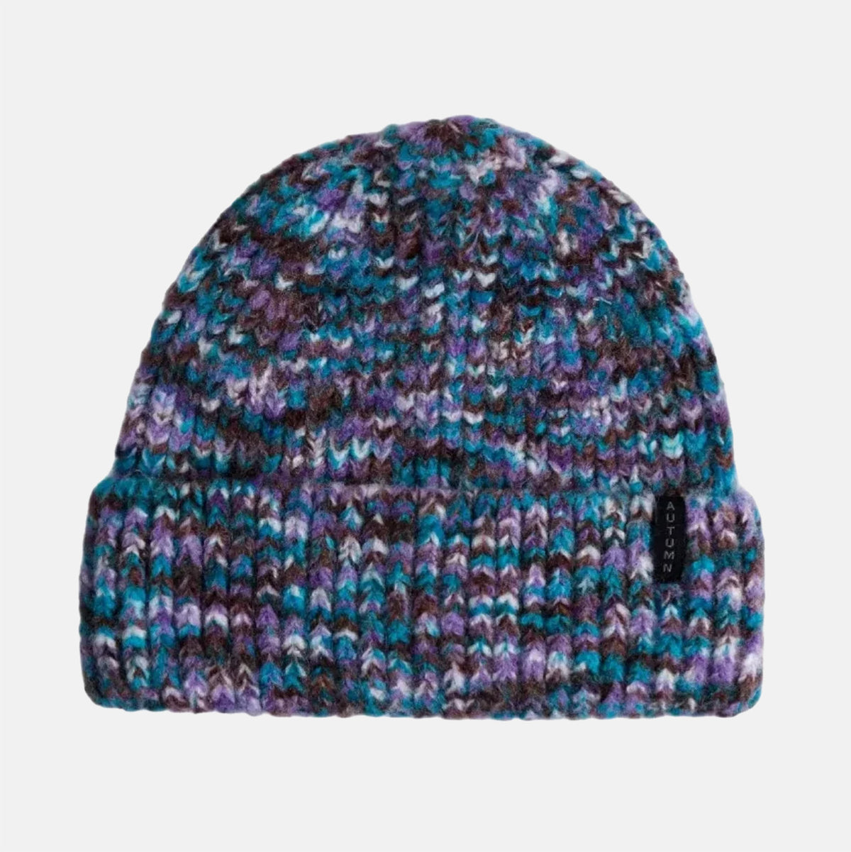 Autumn Marble Knit Beanie - Plum