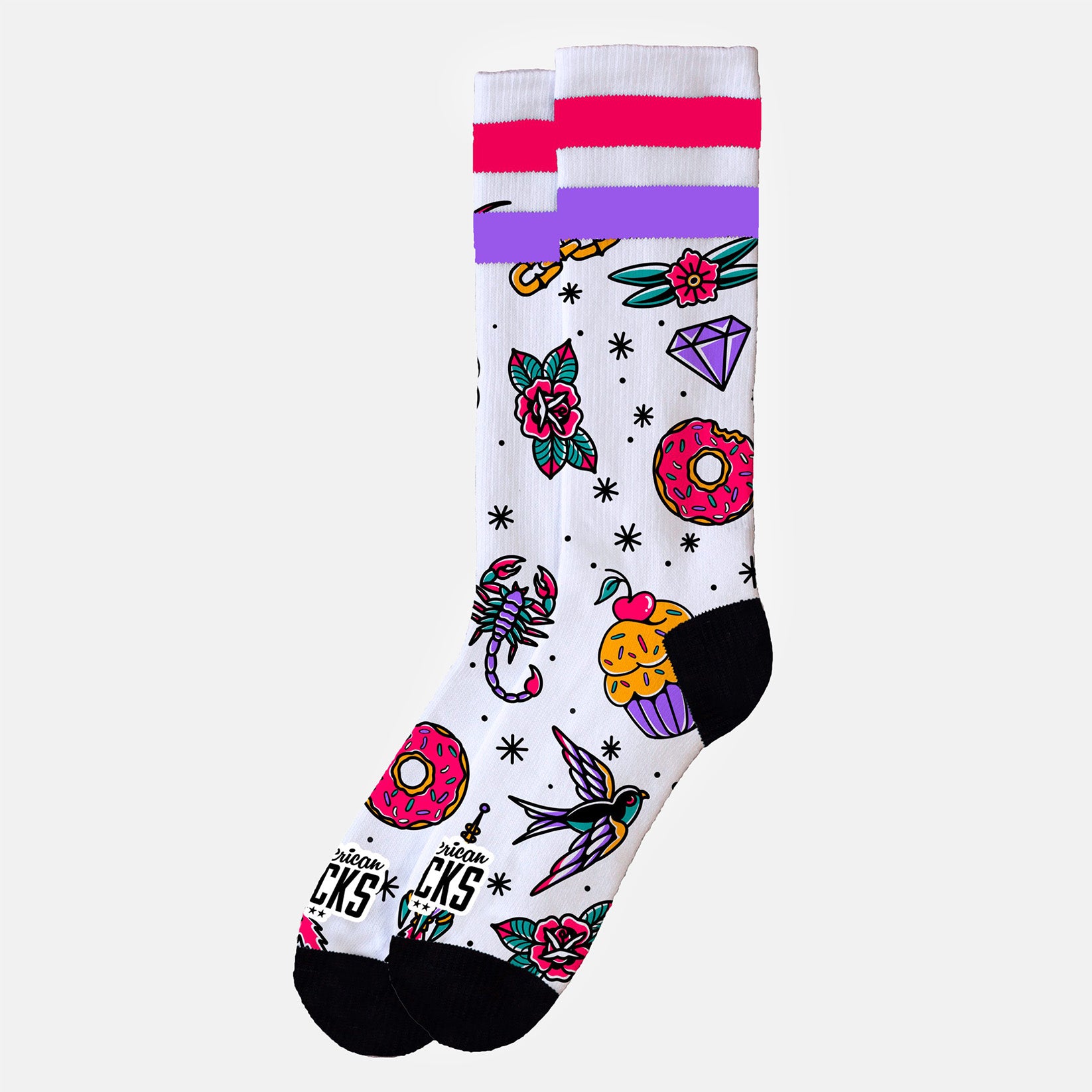 American Socks Cupcake - Mid High Socke Weiß Bild 1