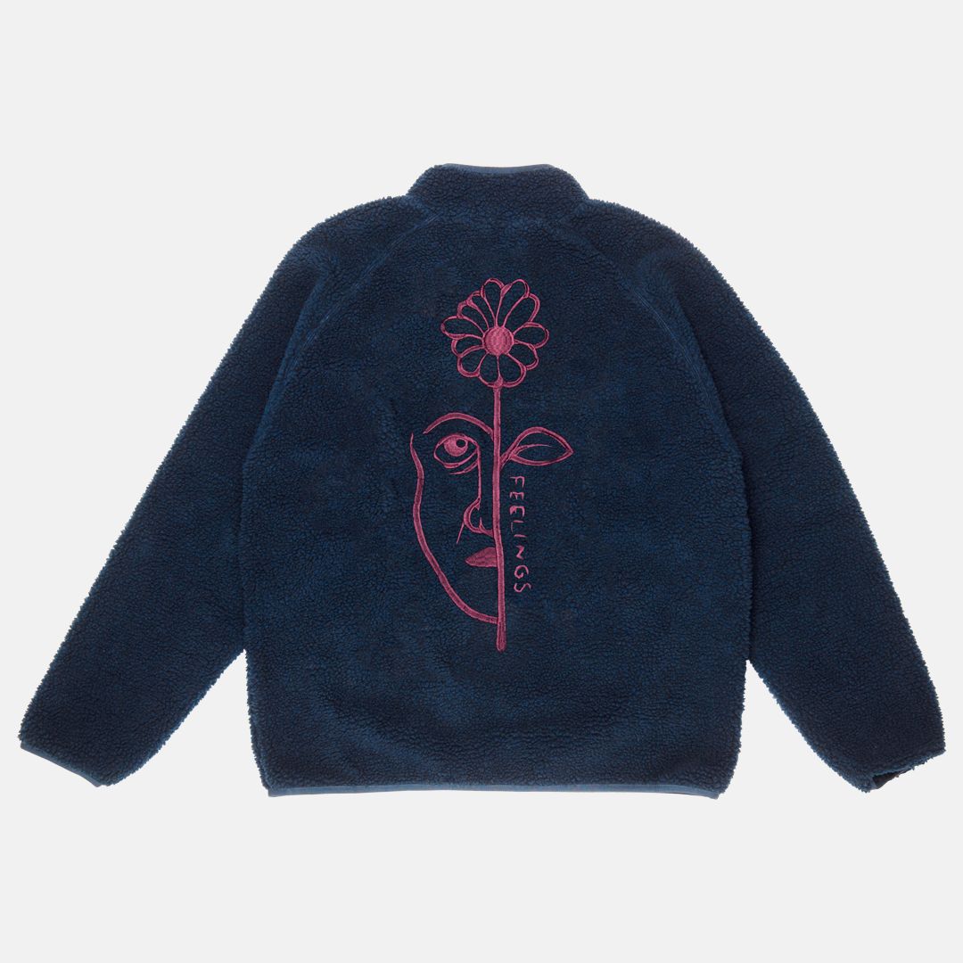 And feelings Sherpa Fleece Jacke - Navy Blau Bild 1
