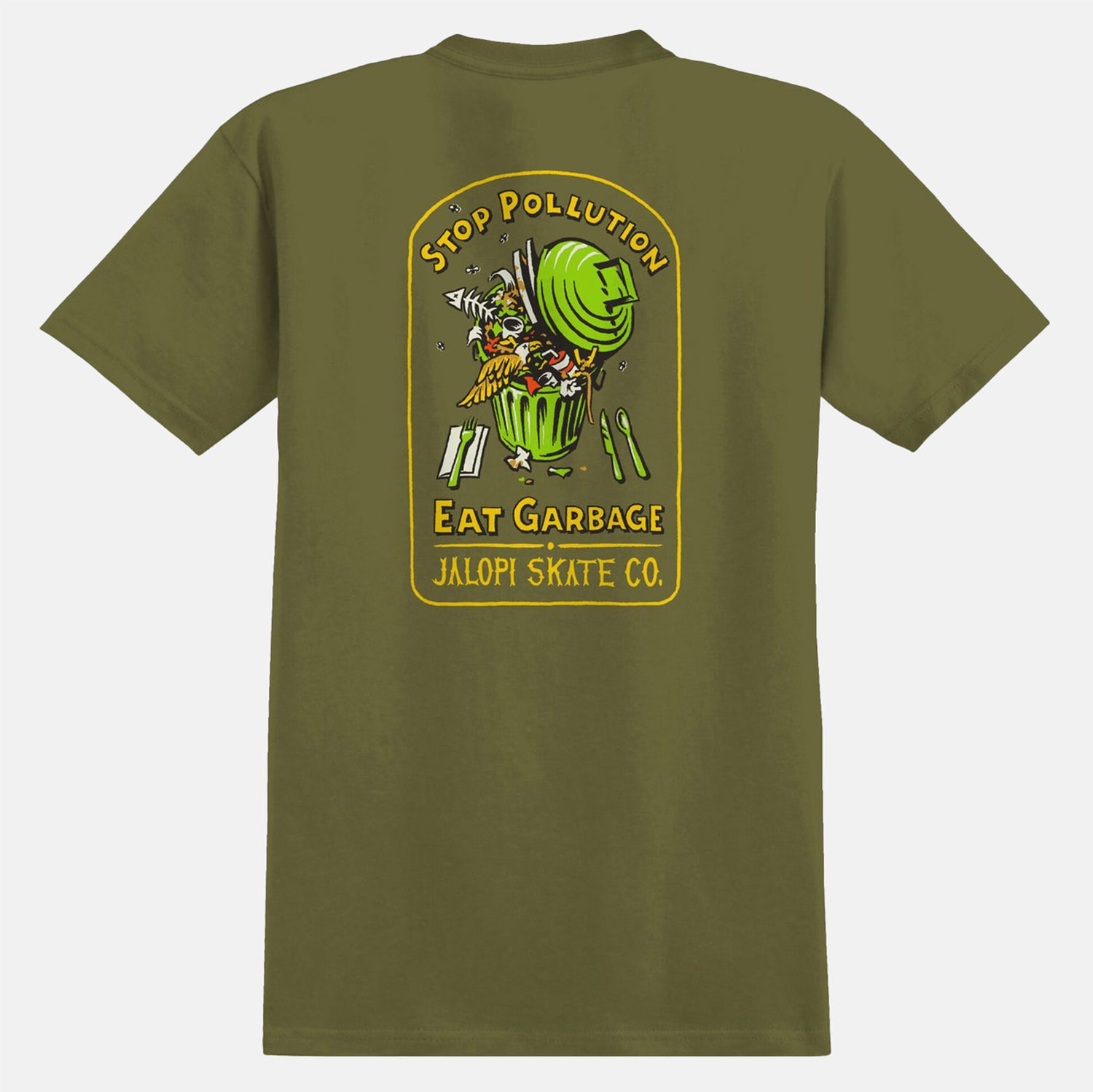 Anti Hero Stop Pollution T-Shirt - Army Oliv Bild 1