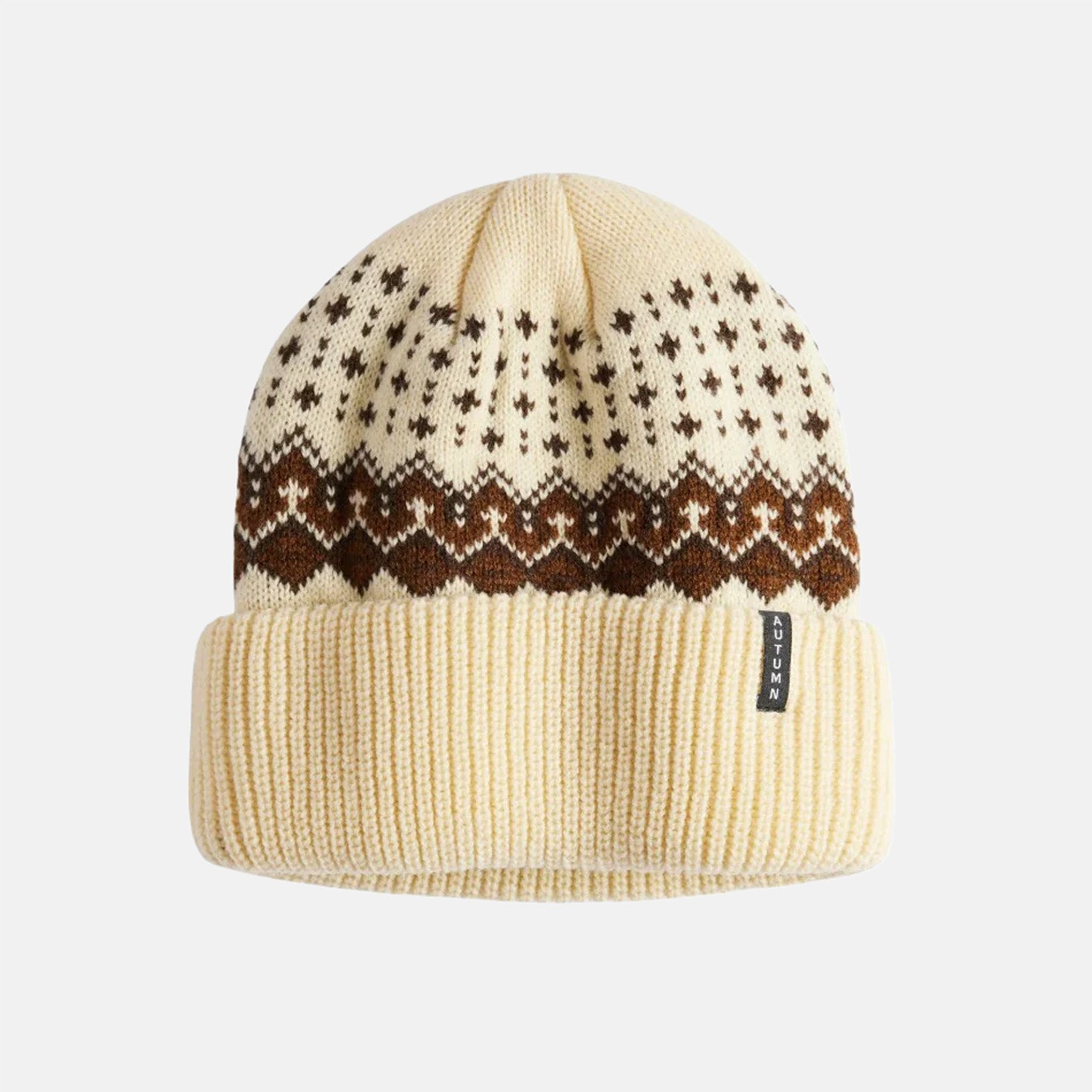 Autumn Fairisle Beanie - Eggshell Beige Bild 1