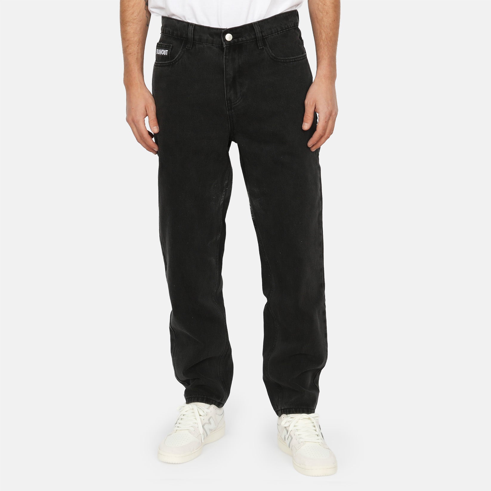 Blowout Relaxed Tapered Pant - Black Wash Schwarz Bild 1