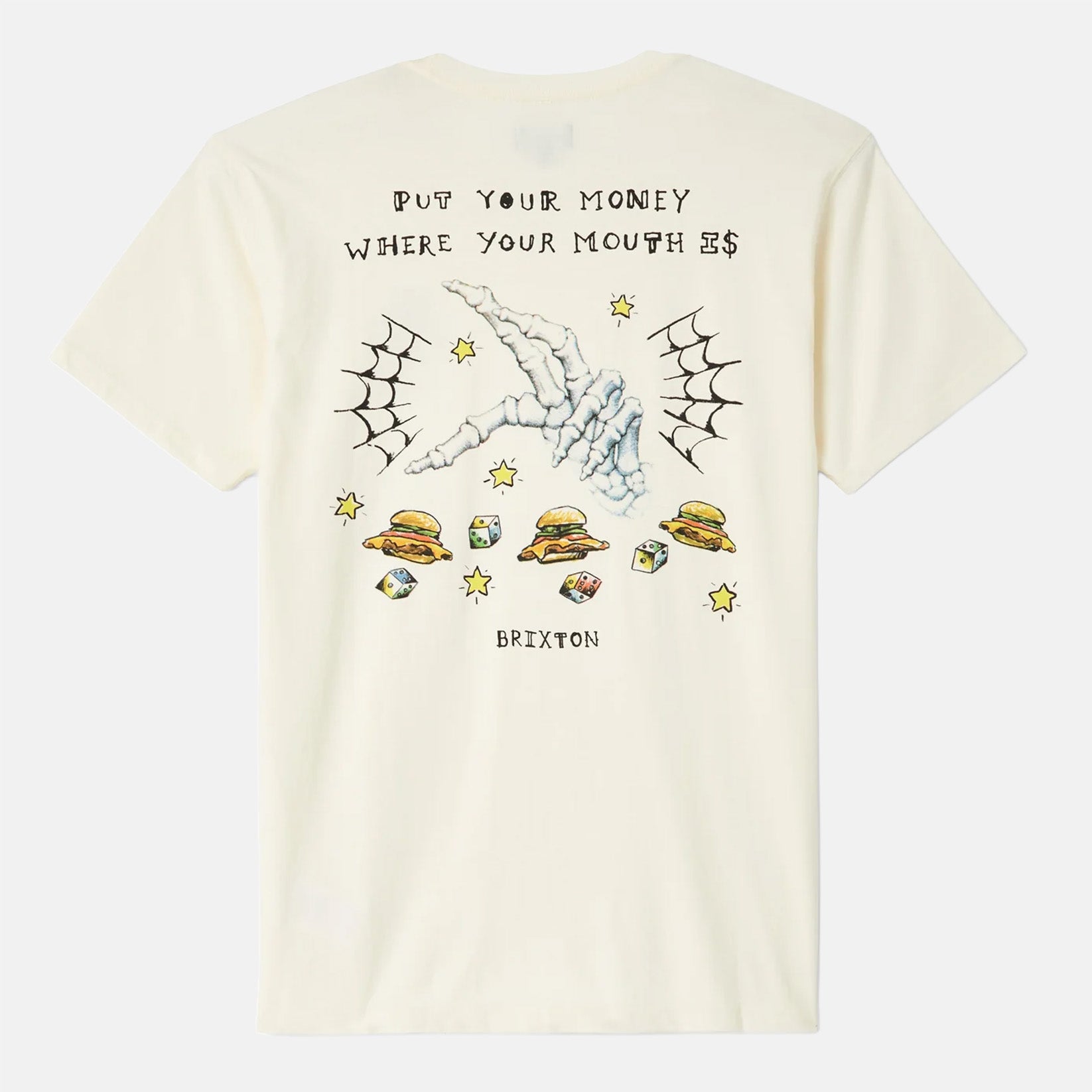 Brixton Burger She Wrote T-Shirt - Natural Weiß Bild 1