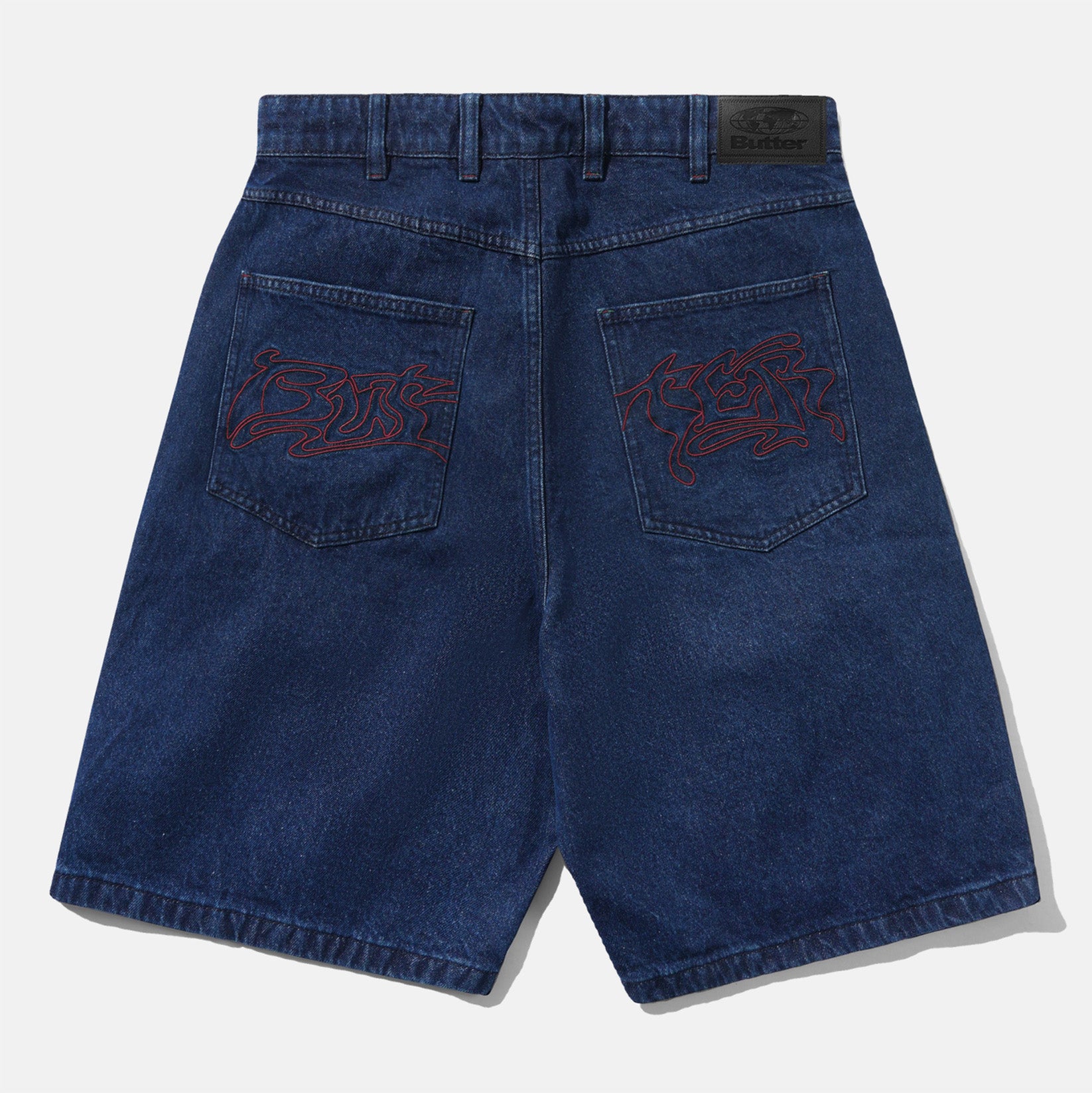 Butter Goods Drummer Baggy Denim Short - Raw Dark Indigo Blau Bild 1
