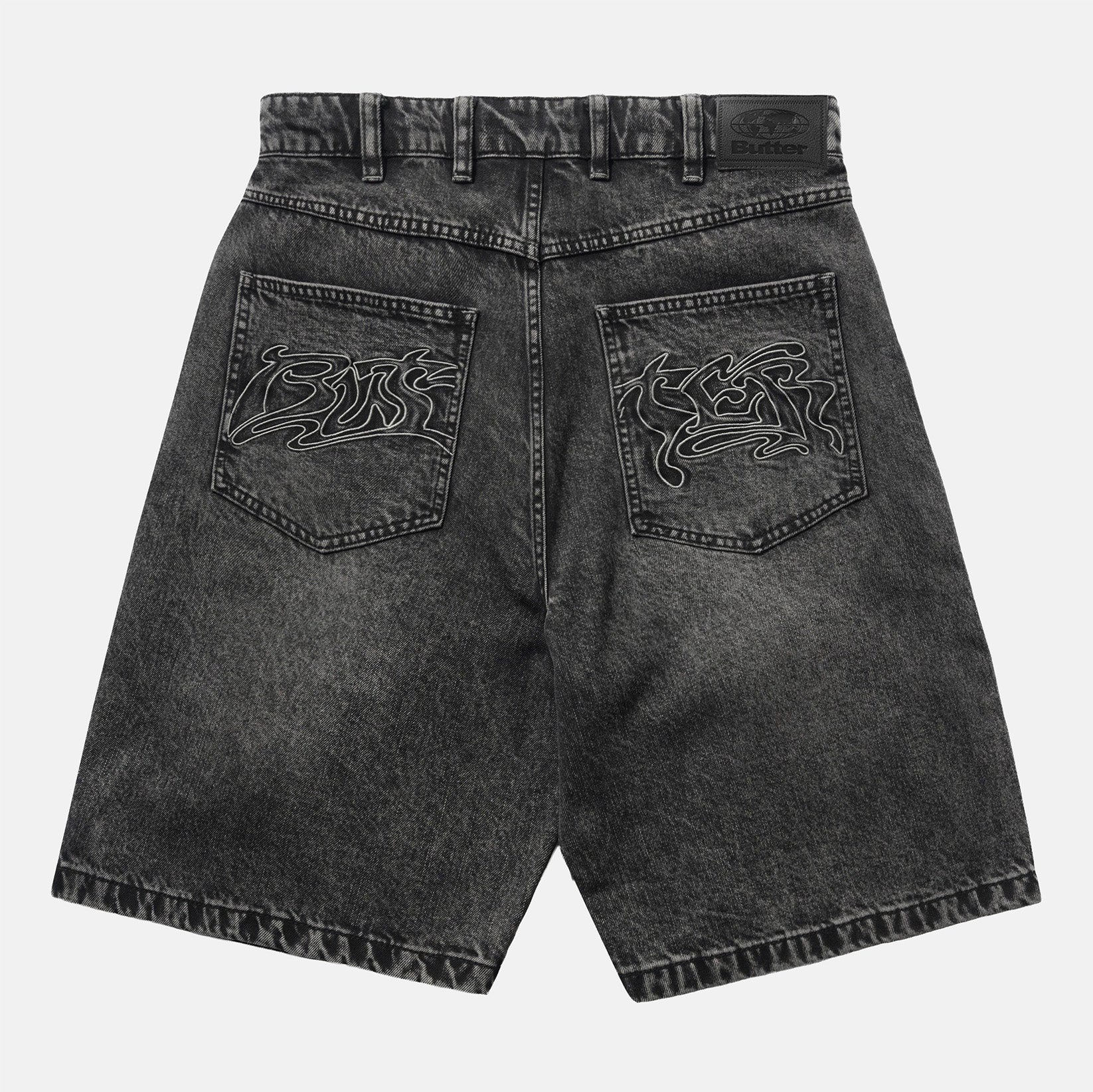 Butter Goods Drummer Baggy Denim Short - Streaky Black Schwarz Bild 1