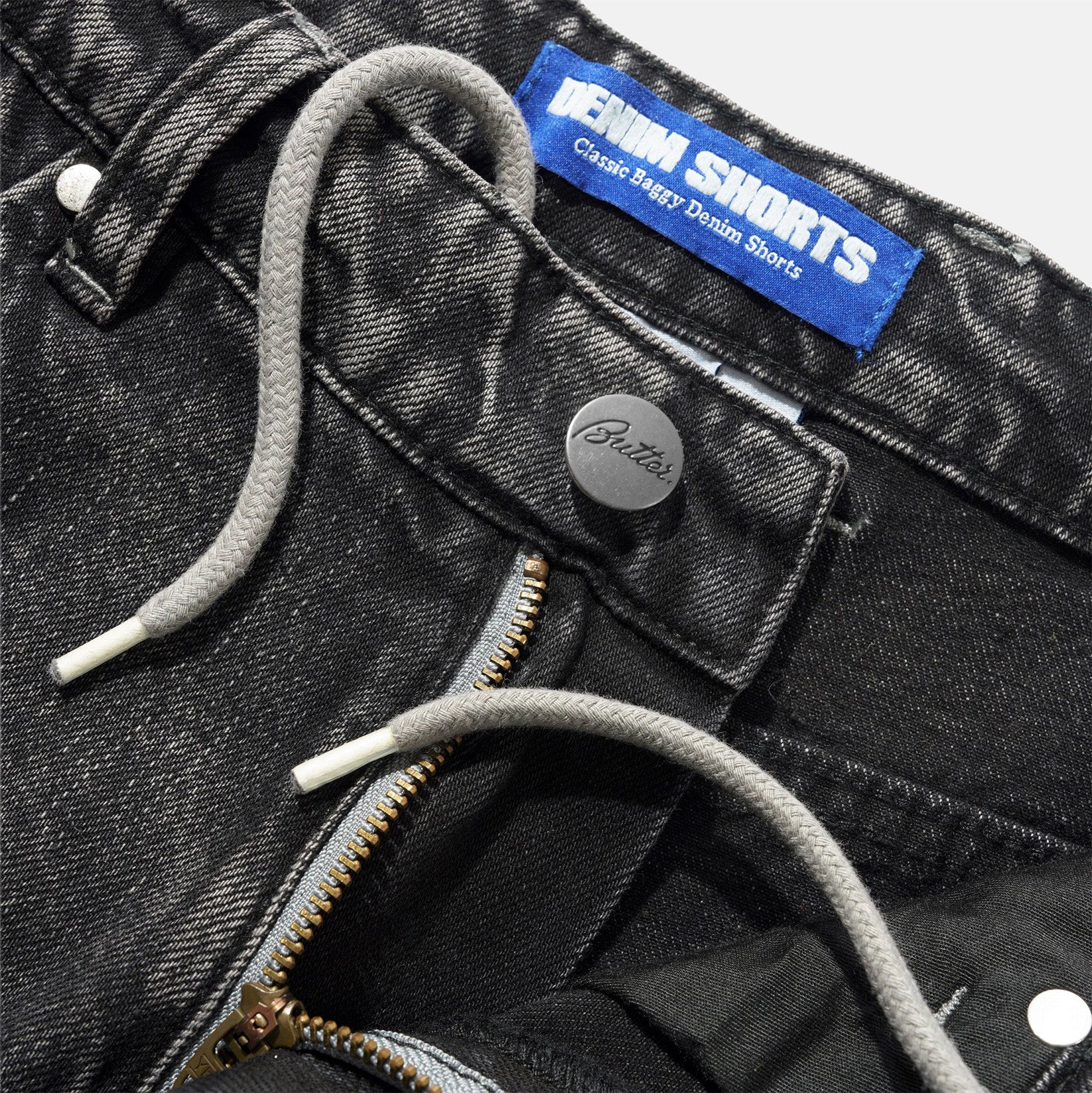 Butter Goods Drummer Baggy Denim Short - Streaky Black Schwarz Bild 4