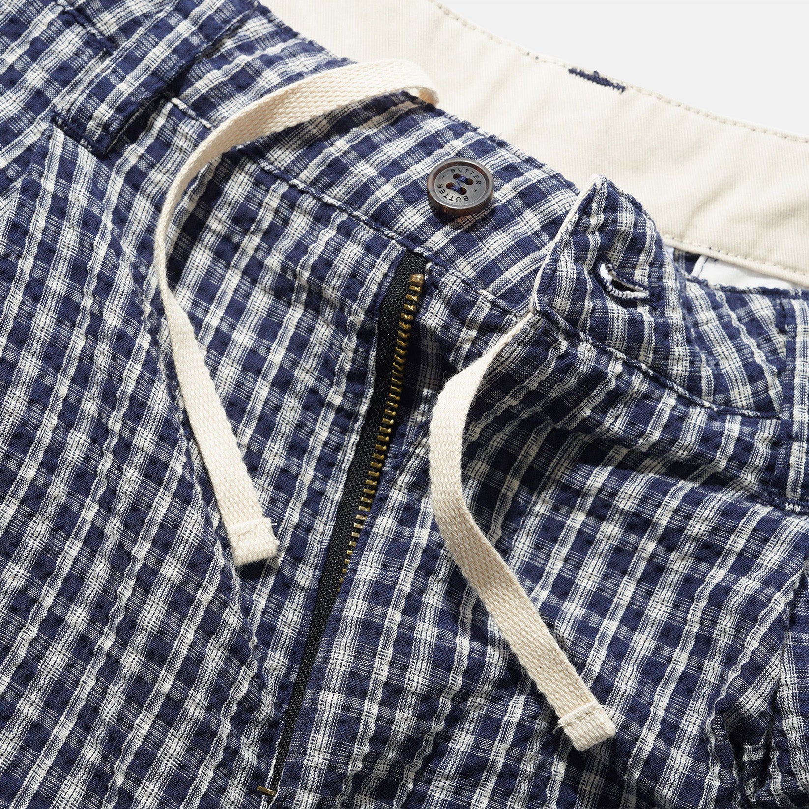 Butter Goods Pleated Short - Navy Plaid Blau Bild 4