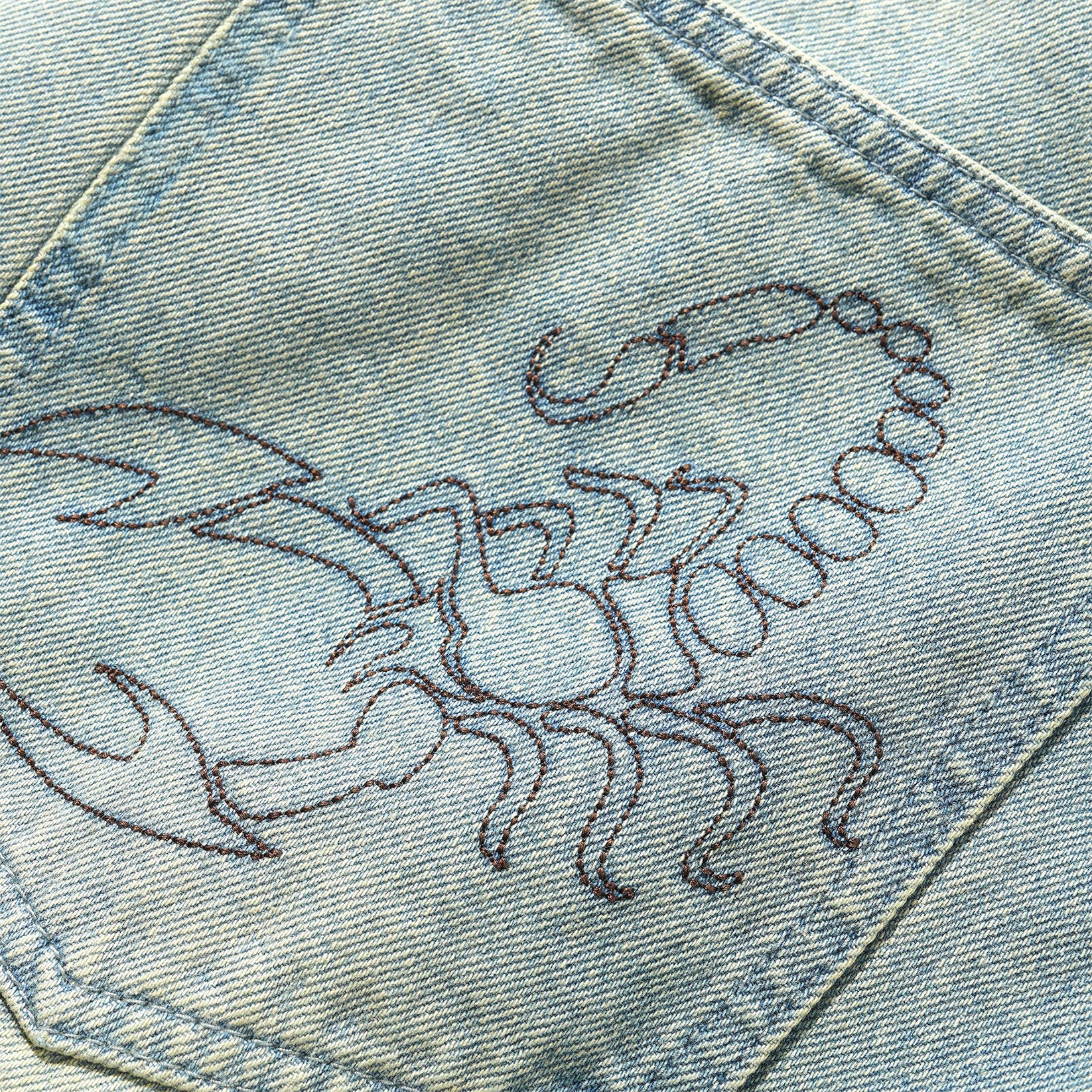 Butter Goods Scorpion Stitch Denim Jeans - Tinted Light Blue Blau Bild 2