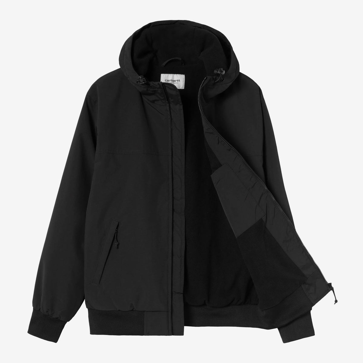 Carhartt WIP Hooded Sail Jacket in Black / White, geöffnet