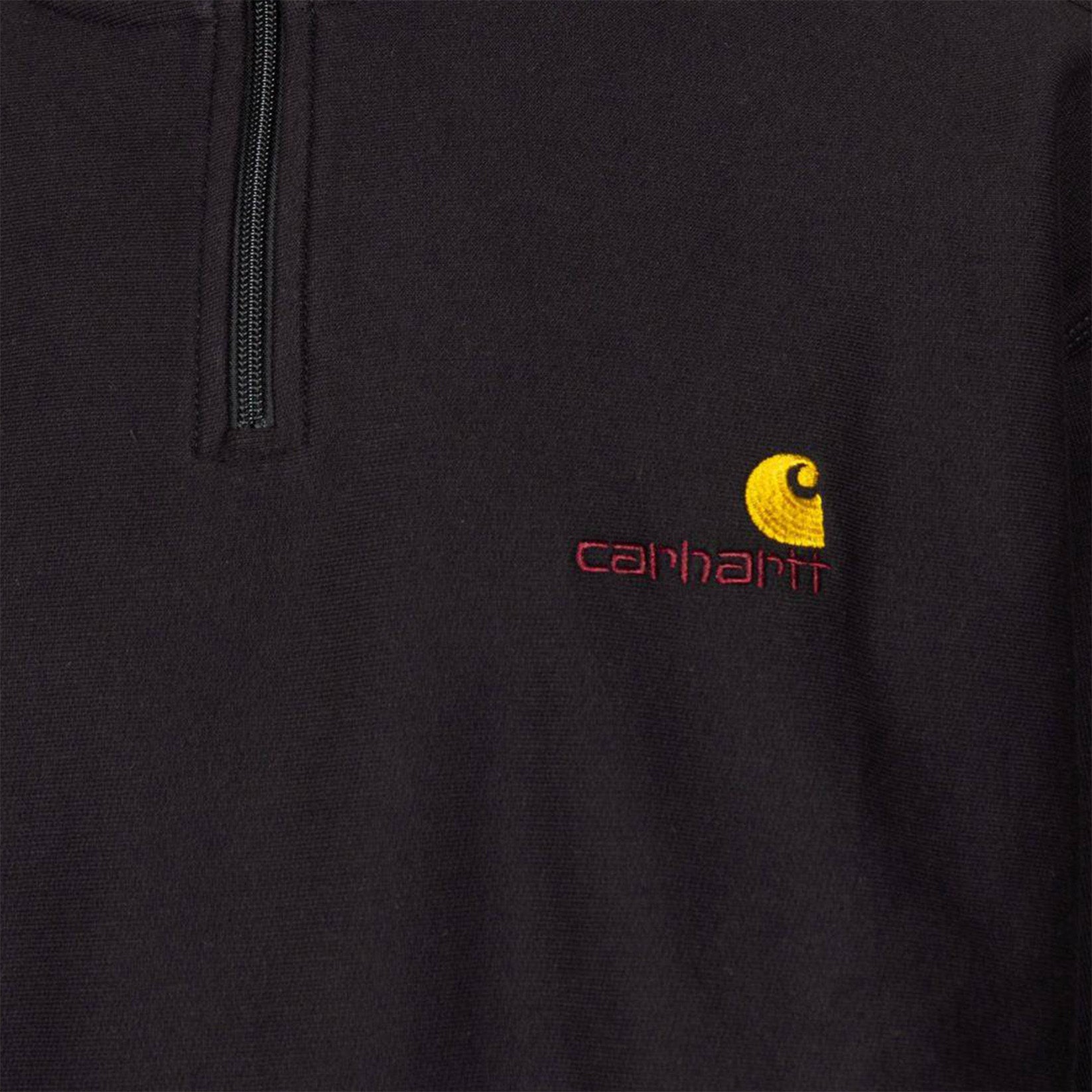 Carhartt WIP American Script Half Zip - Black Schwarz Bild 3