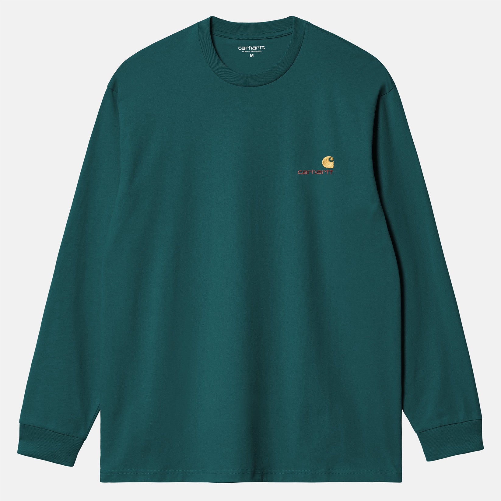 Carhartt WIP American Script Longsleeve - Malachite Grün Bild 1