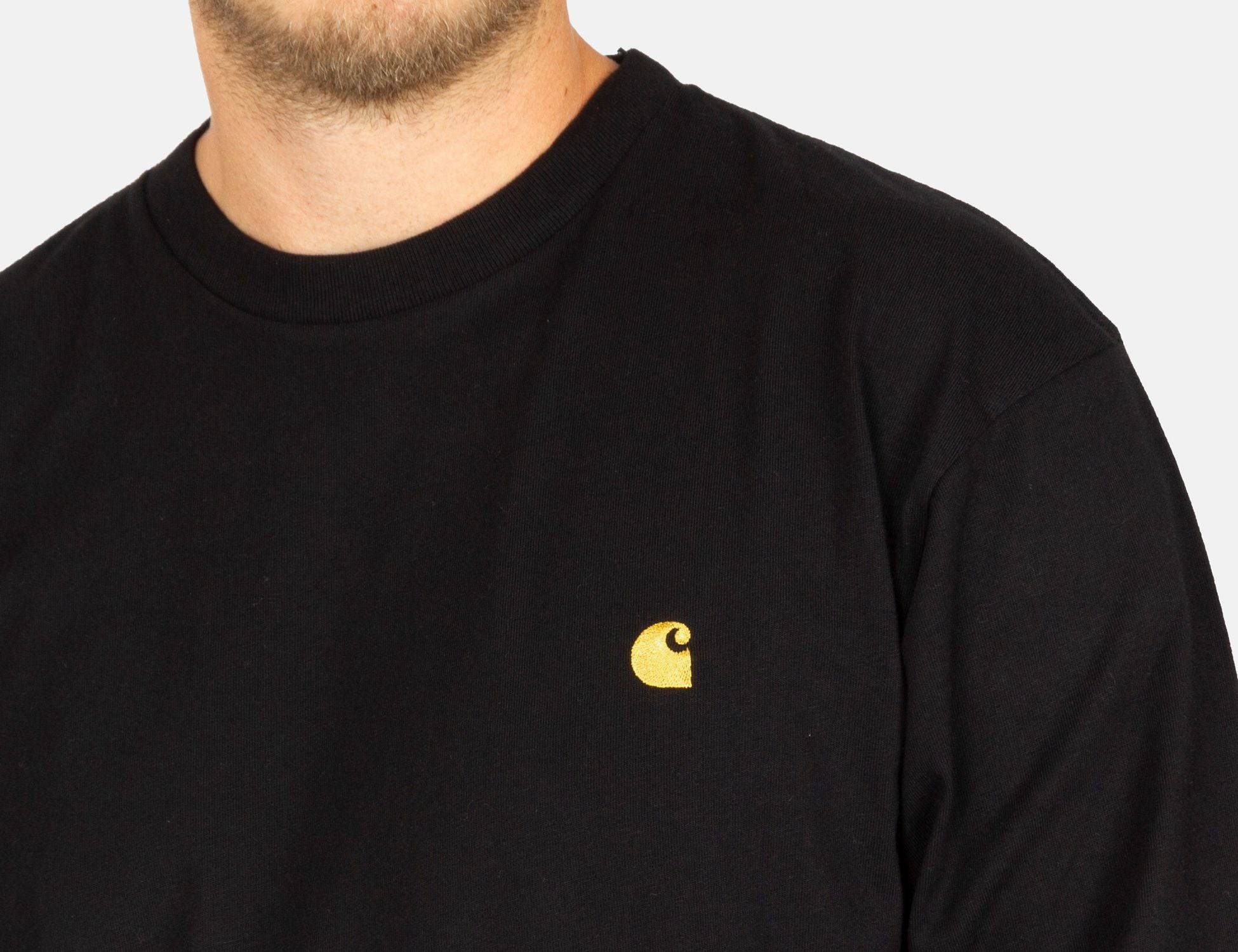 Carhartt WIP Chase Longsleeve - Black / Gold Schwarz Bild 4