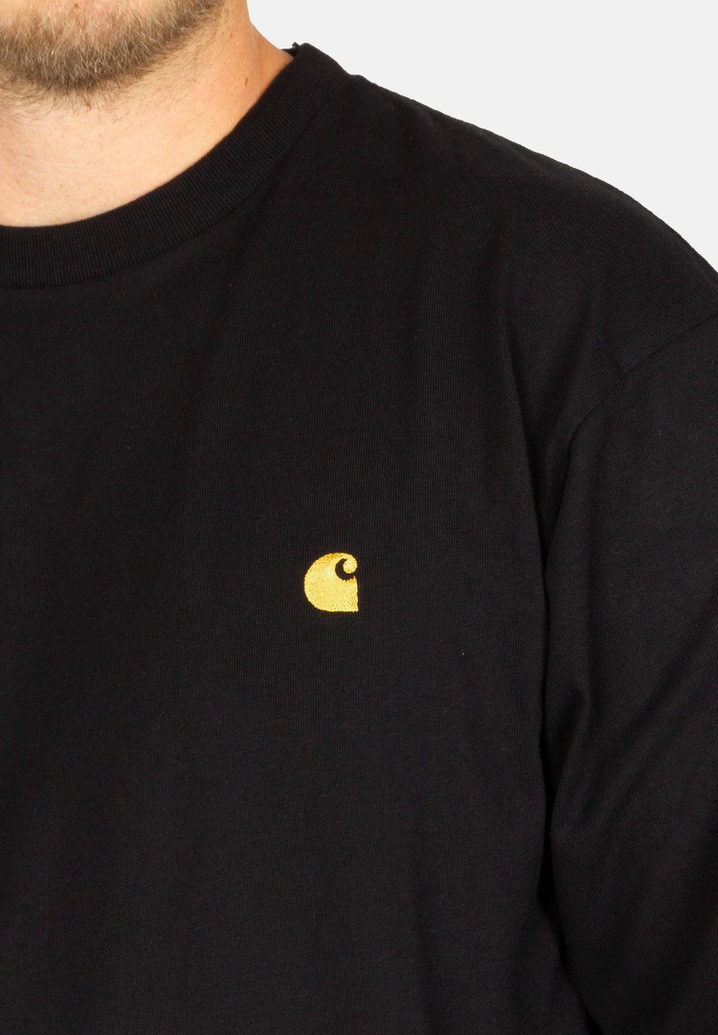 Carhartt WIP Chase Longsleeve - Black / Gold Schwarz Bild 5