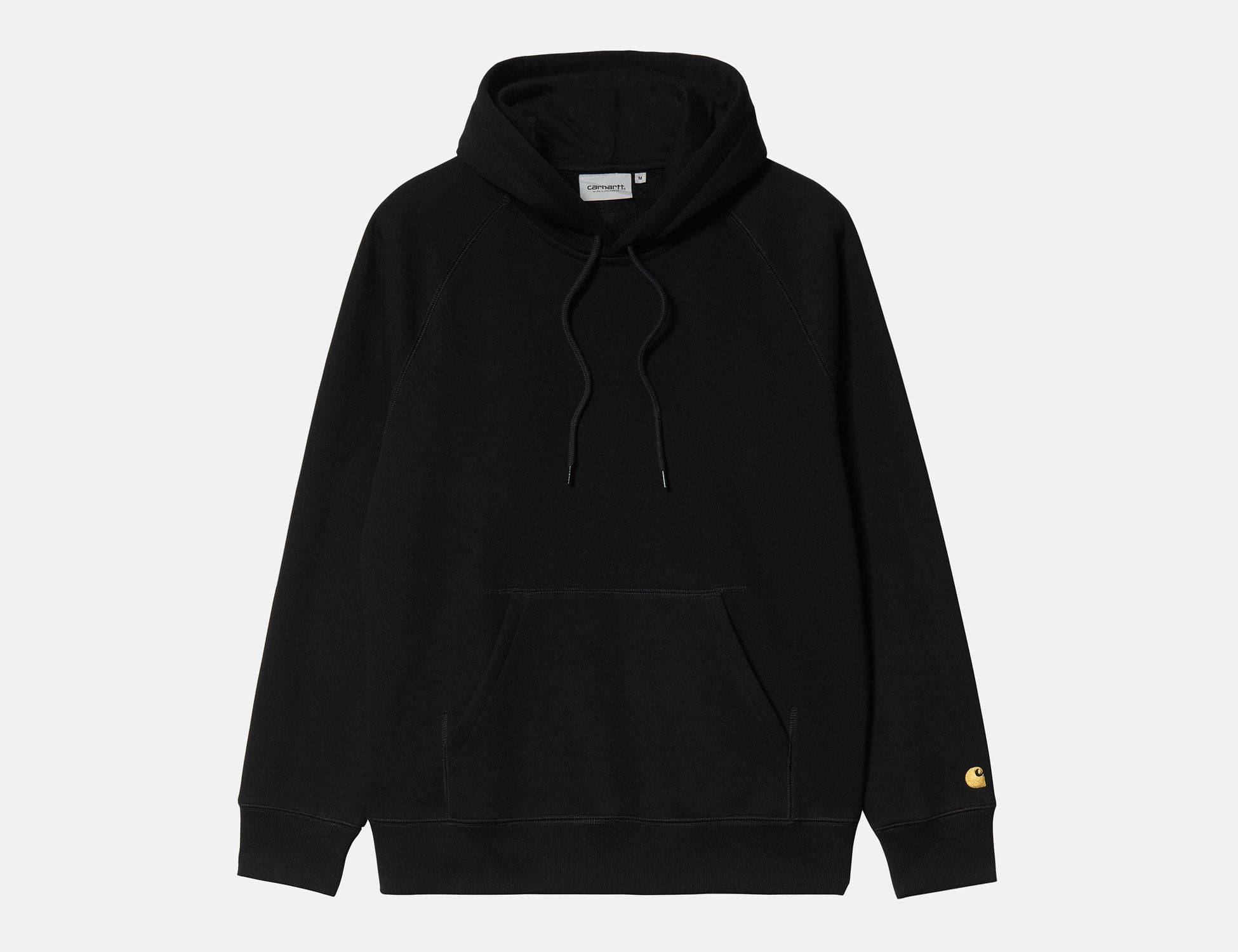 Carhartt WIP Chase Sweat Hoodie - Black / Gold Bild 1