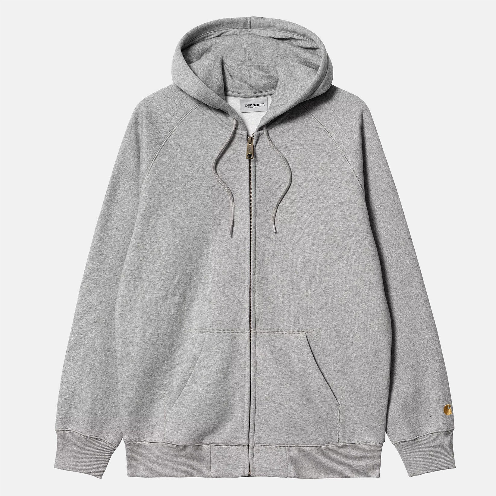 Carhartt WIP Chase Zip Hoodie - Grey Heather / Gold Grau Bild 1