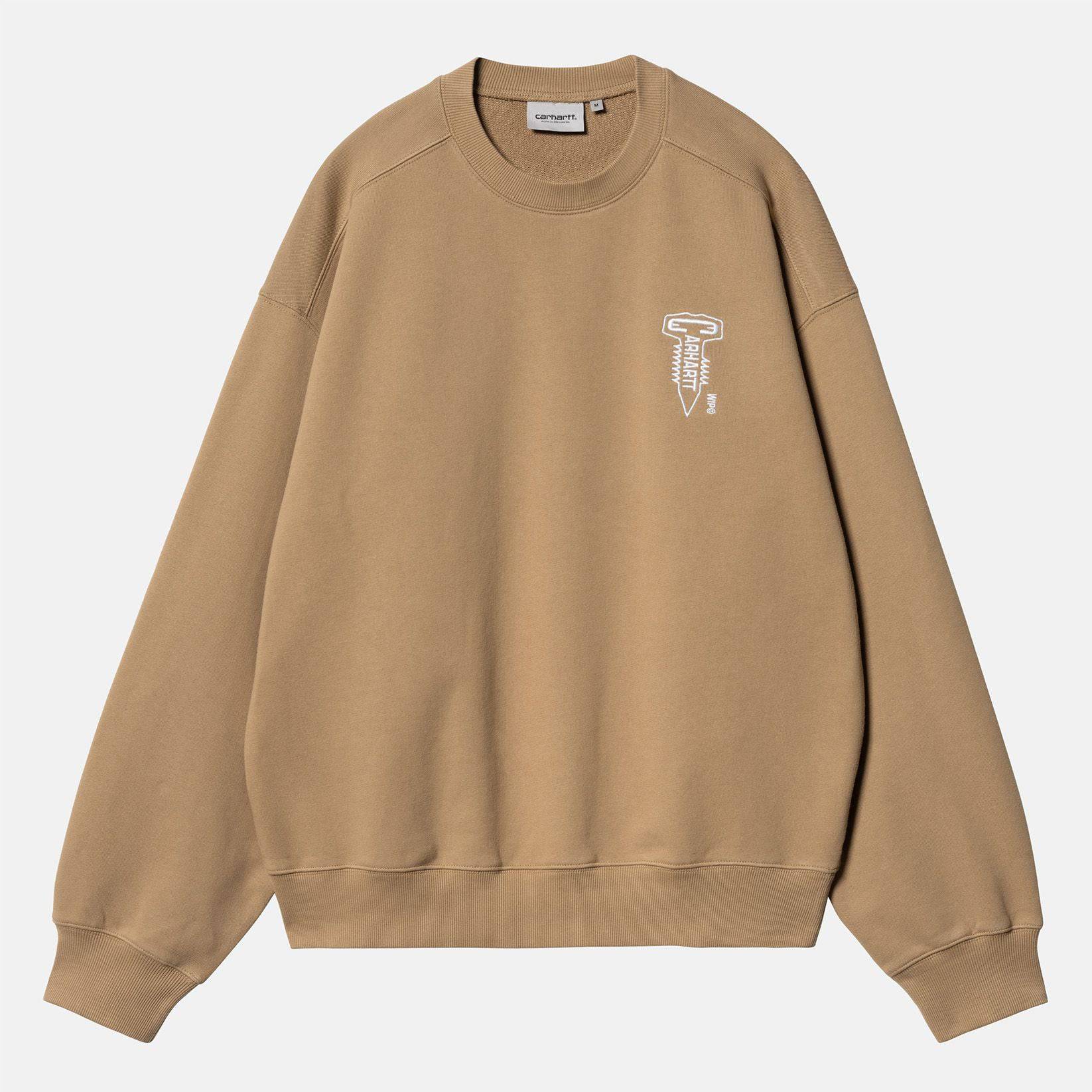 Carhartt WIP Cross Screw Crew Neck - Peanut / White Braun Bild 1