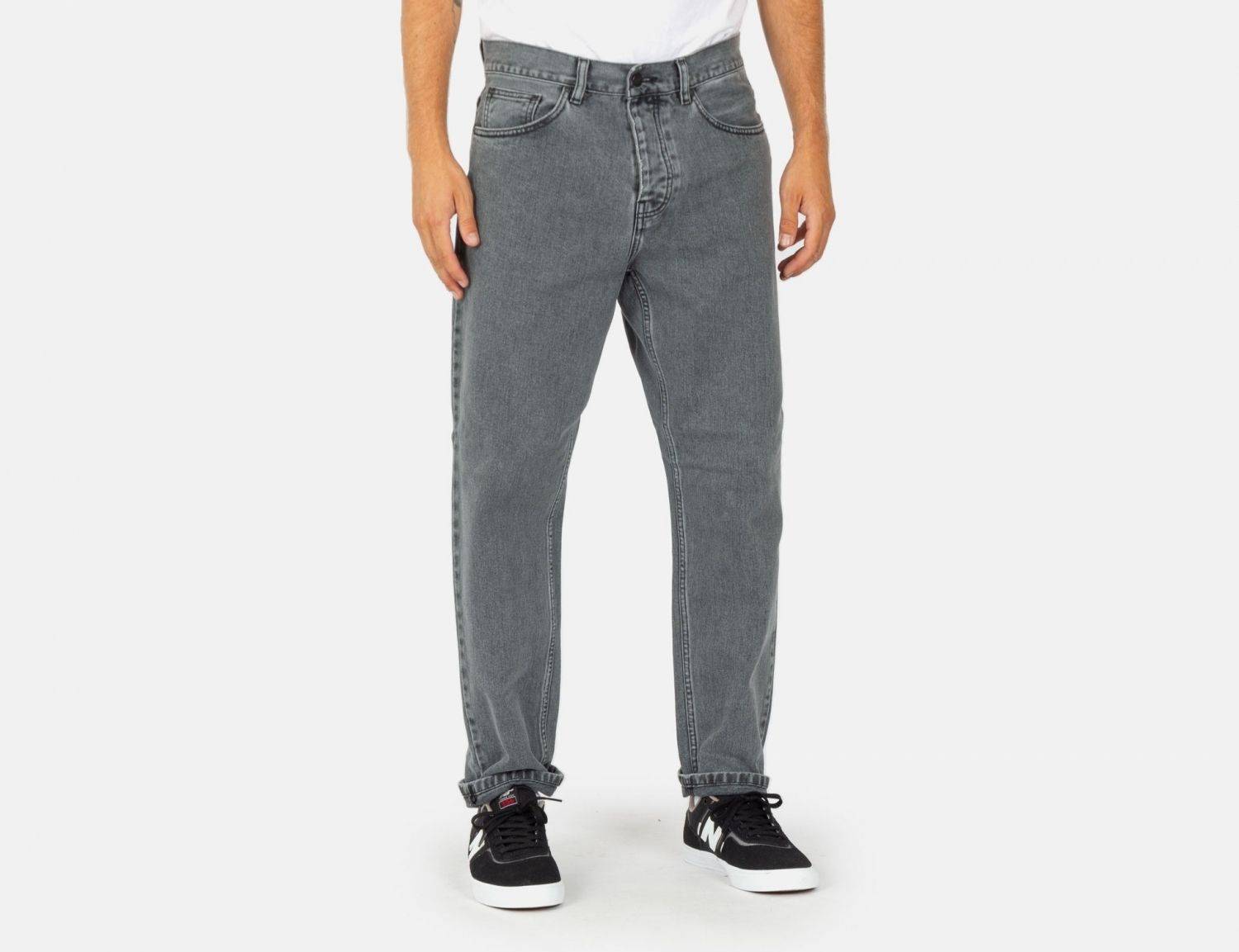 Carhartt WIP Newel Pant - Black Stone Bleached Grau Bild 1