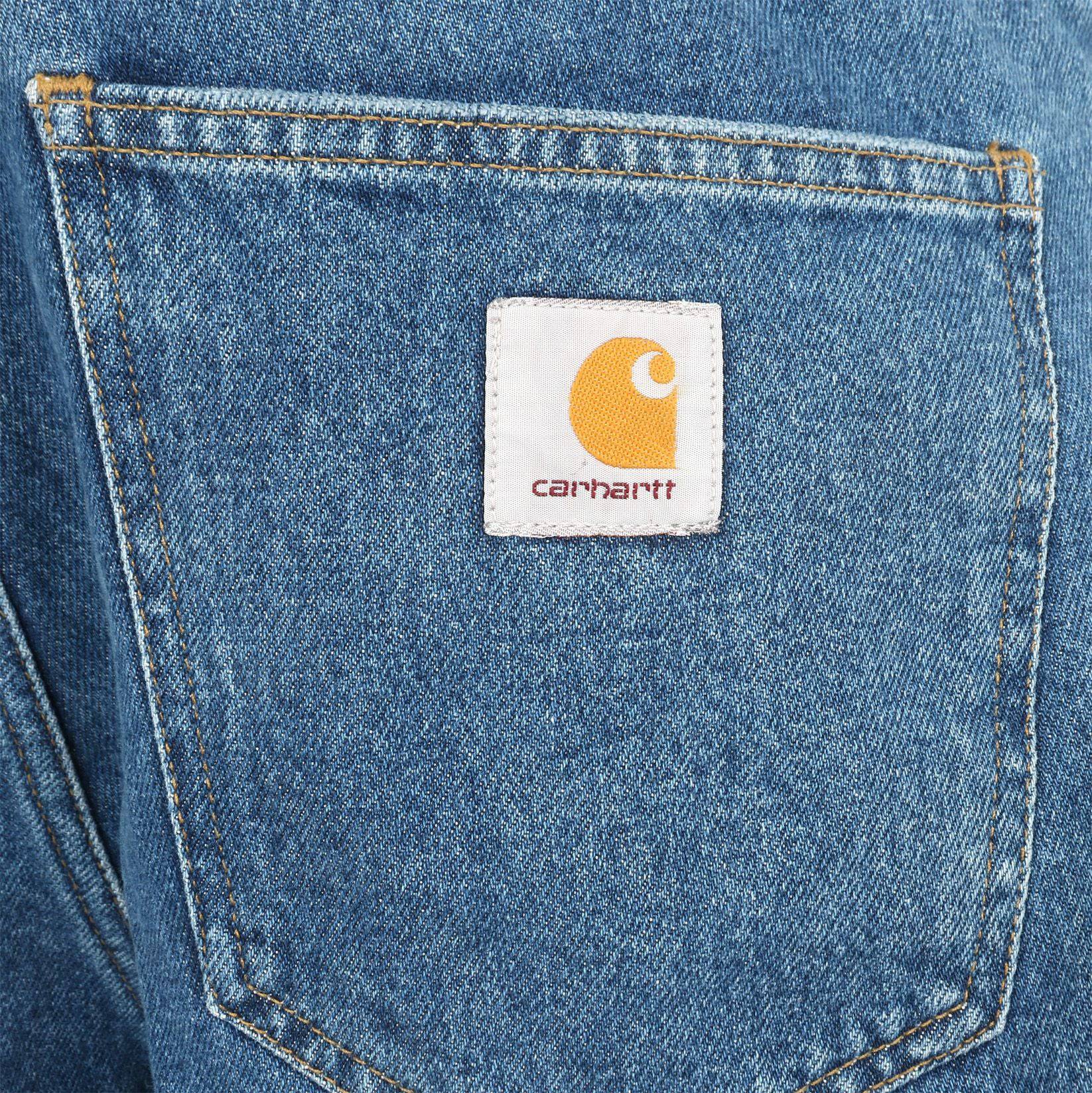 Carhartt WIP Nolan Relaxed Straight Jeans - Blue Heavy Stone Wash Blau Bild 3