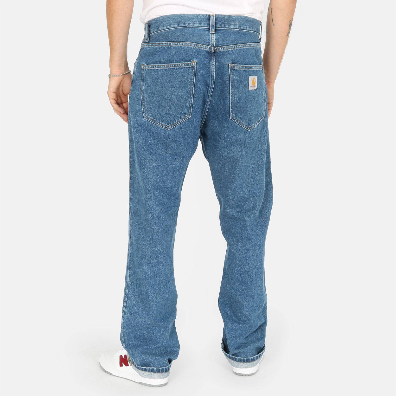 Carhartt WIP Nolan Relaxed Straight Jeans - Blue Heavy Stone Wash Blau Bild 4