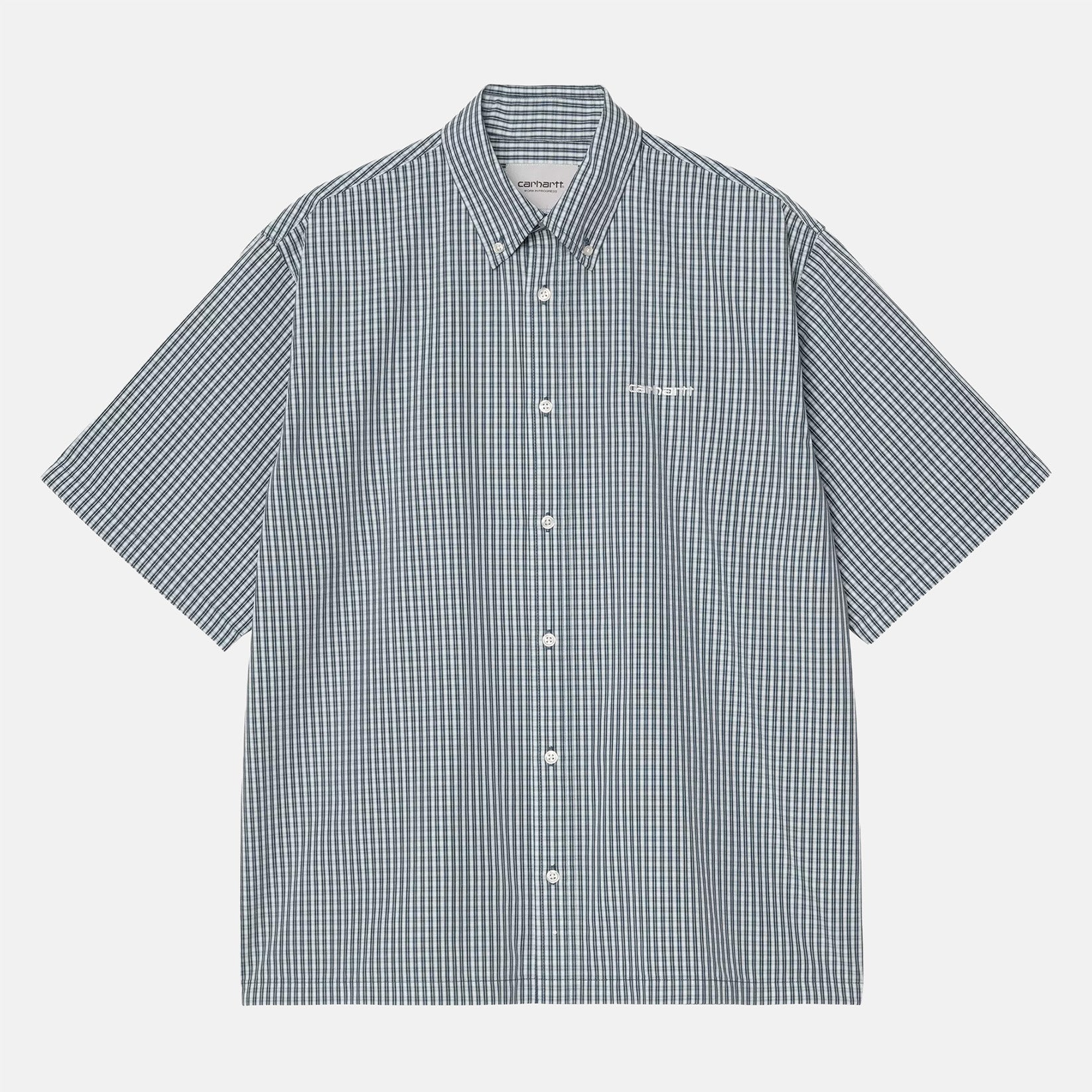 Carhartt WIP S/S Groff Hemd - Groff Check / Blue River Blau Bild 1