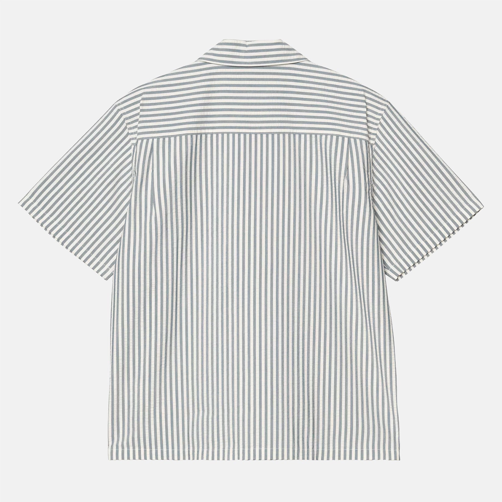 Carhartt WIP S/S Leavel Seersucker Hemd - Leavel Blau Bild 2