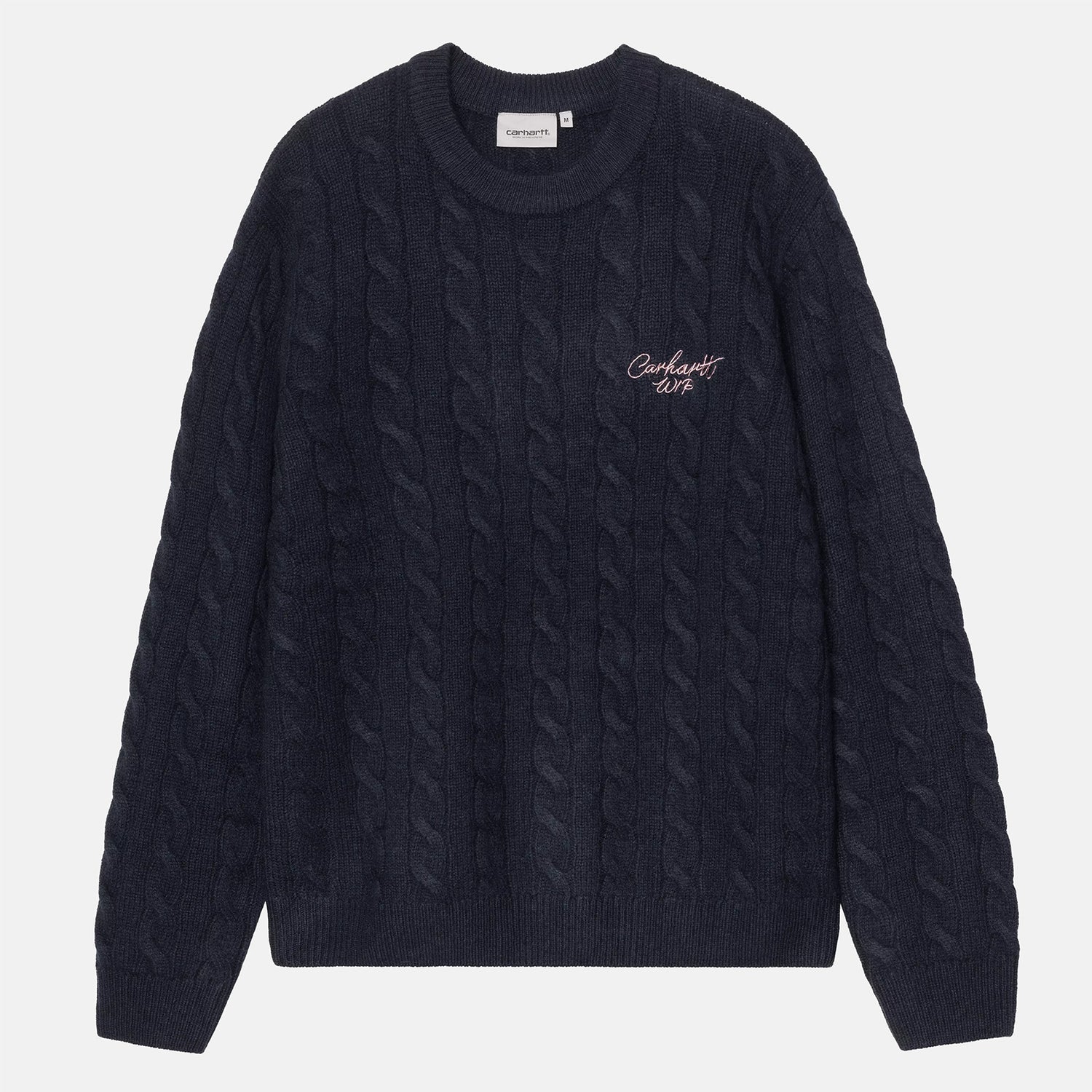 Carhartt WIP Signature Sweater - Deep Night / Glassy Pink Blau Bild 1