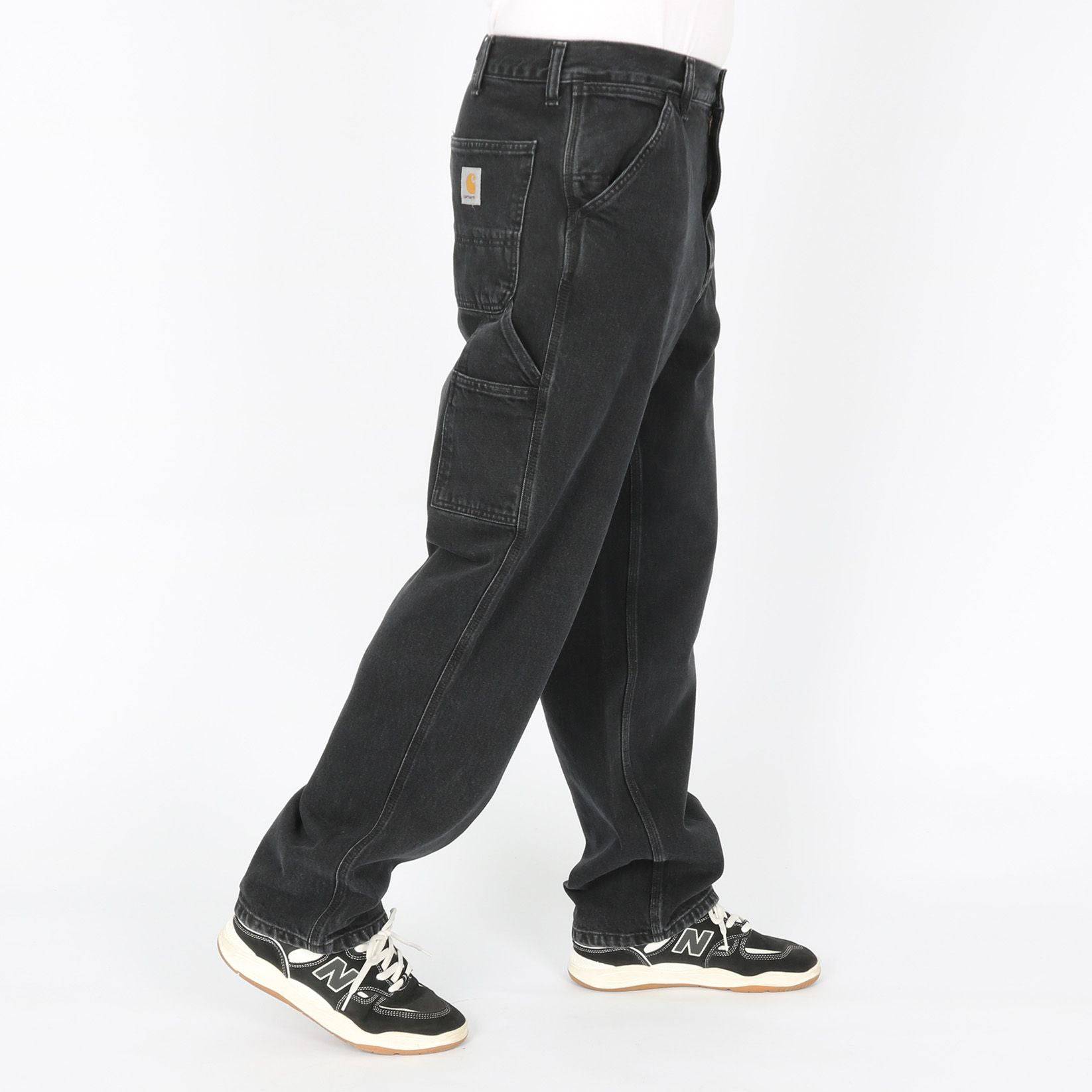 Carhartt WIP Single Knee Pant - Black Stone Washed Schwarz Bild 3