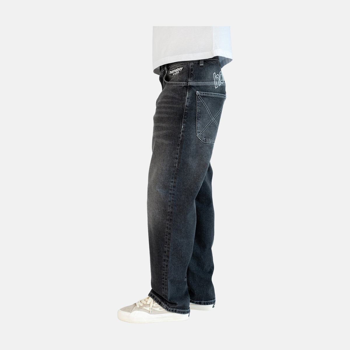 Homeboy X-tra Baggy Outlines Denim Pant - Vintage Black – Herstelleransicht 4