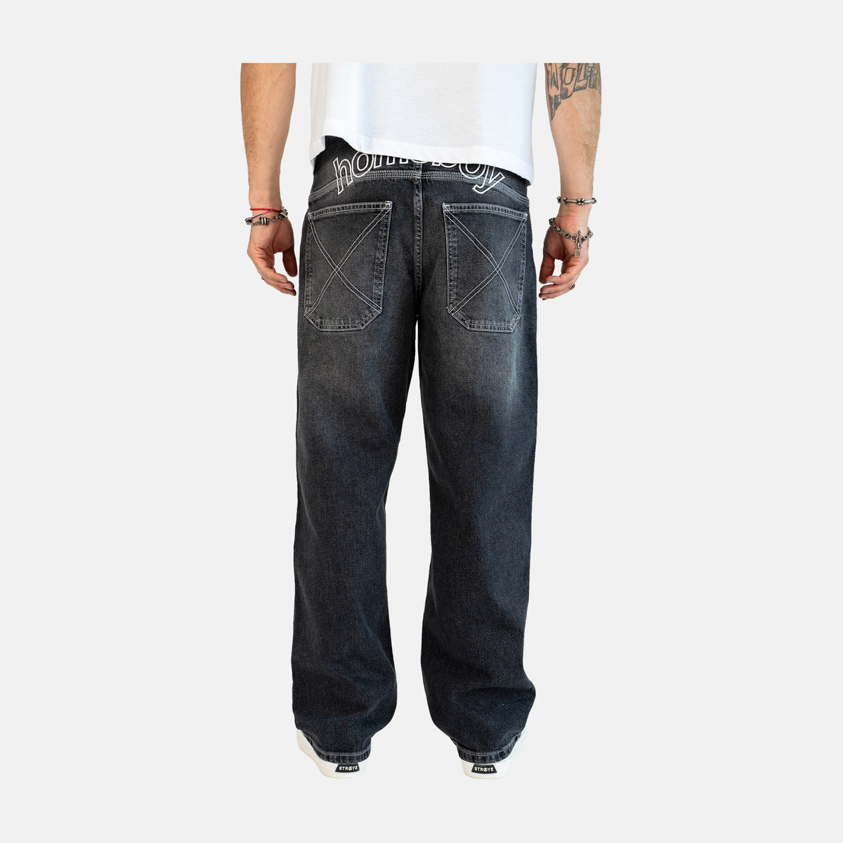 Homeboy X-tra Baggy Outlines Denim Pant - Vintage Black – Herstelleransicht 5