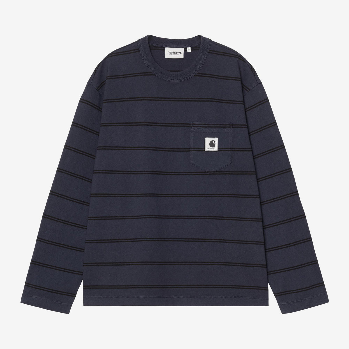 Carhartt WIP W´ Cardona Pocket Longsleeve - Cardona Stripe, Natural / Dark Navy, Vorderansicht