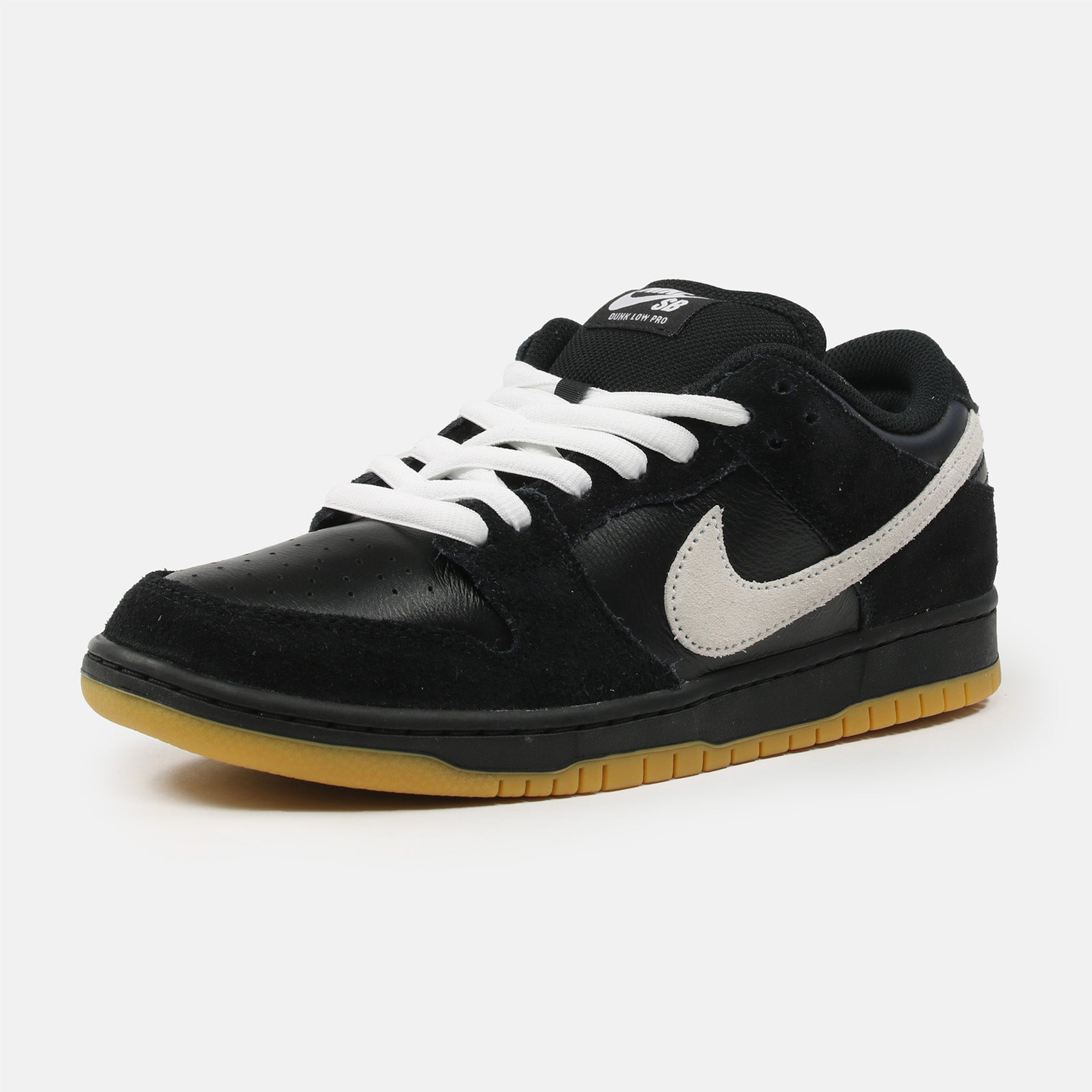 Nike SB Dunk Low Pro - Black/White/Gum Light Brown Schwarz Bild 2
