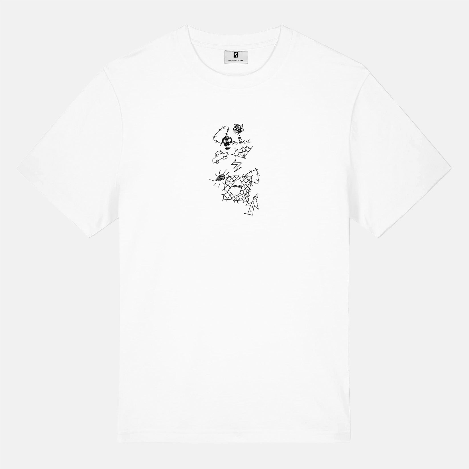 Poetic Collective Doodle Sketch T-Shirt - White Weiß Bild 1