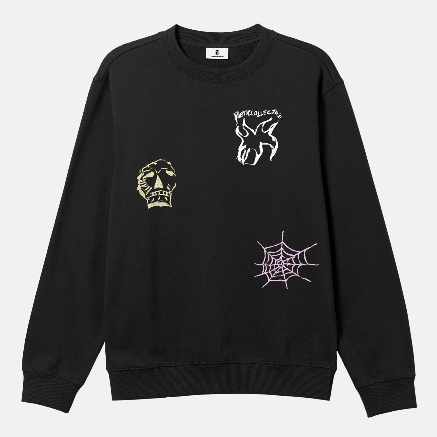Poetic Collective Three Prints Crewneck - Black Schwarz Bild 1
