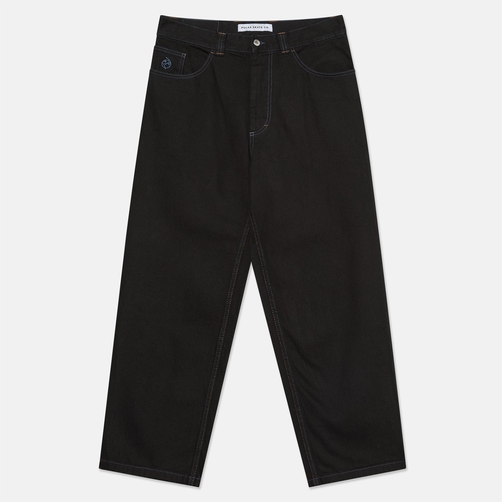 Polar Skate Co. Big Boy Pant - Black / Blue - Stitching Schwarz Bild 2