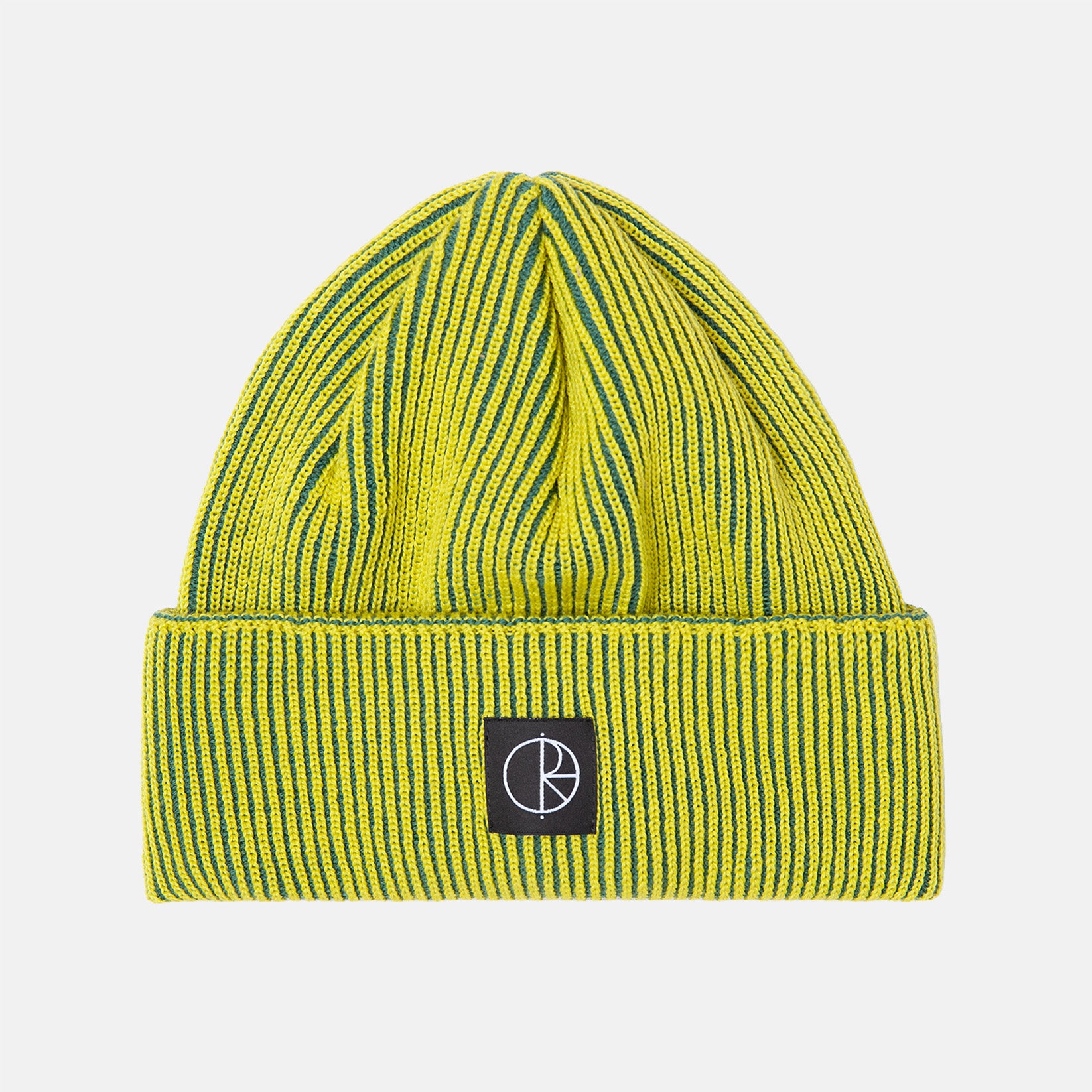 Polar Skate Co. Lines Merino Beanie - Chartreuse / Army Green Grün Bild 1