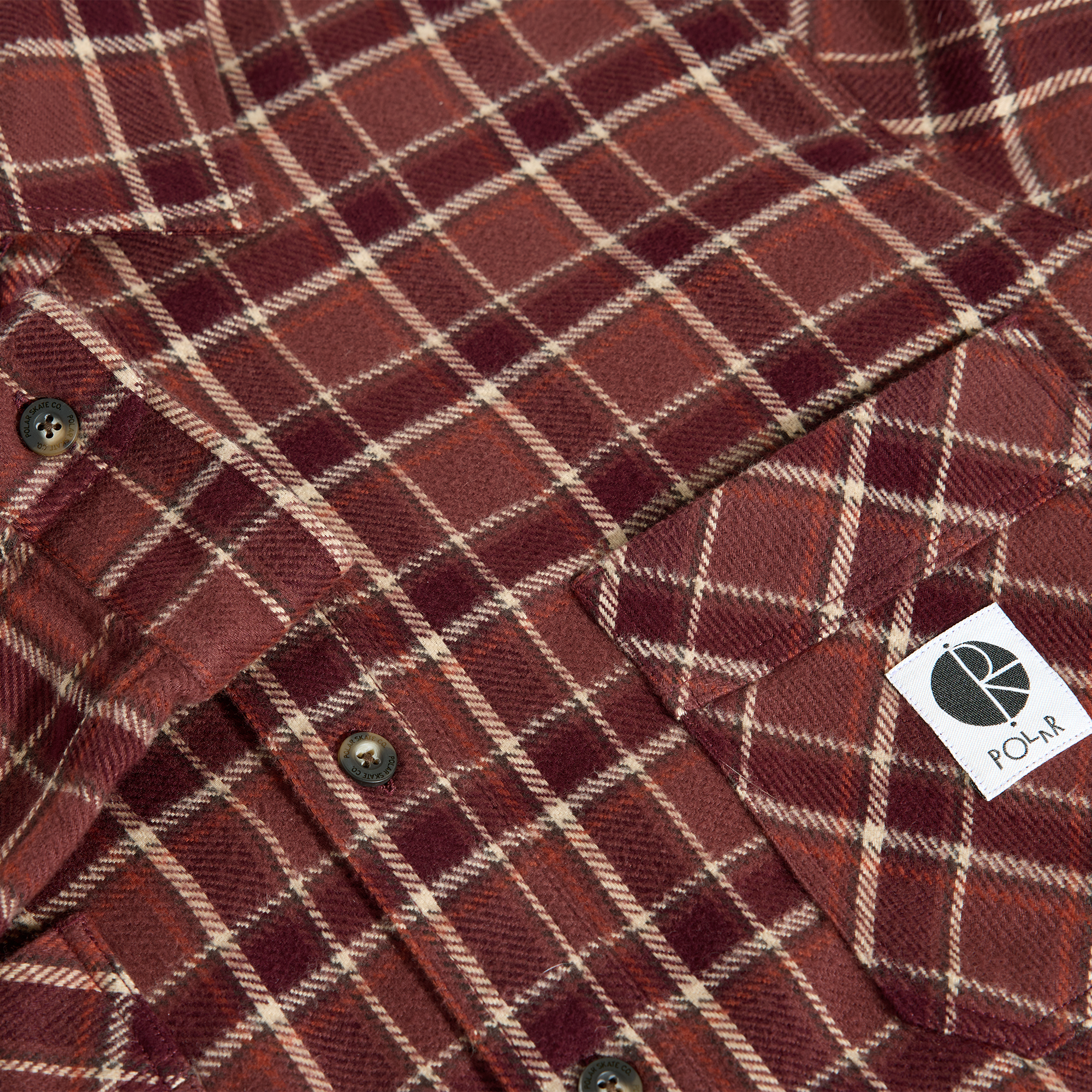 Polar Skate Co. Mike Hemd - Oxblood Check Rot Bild 3