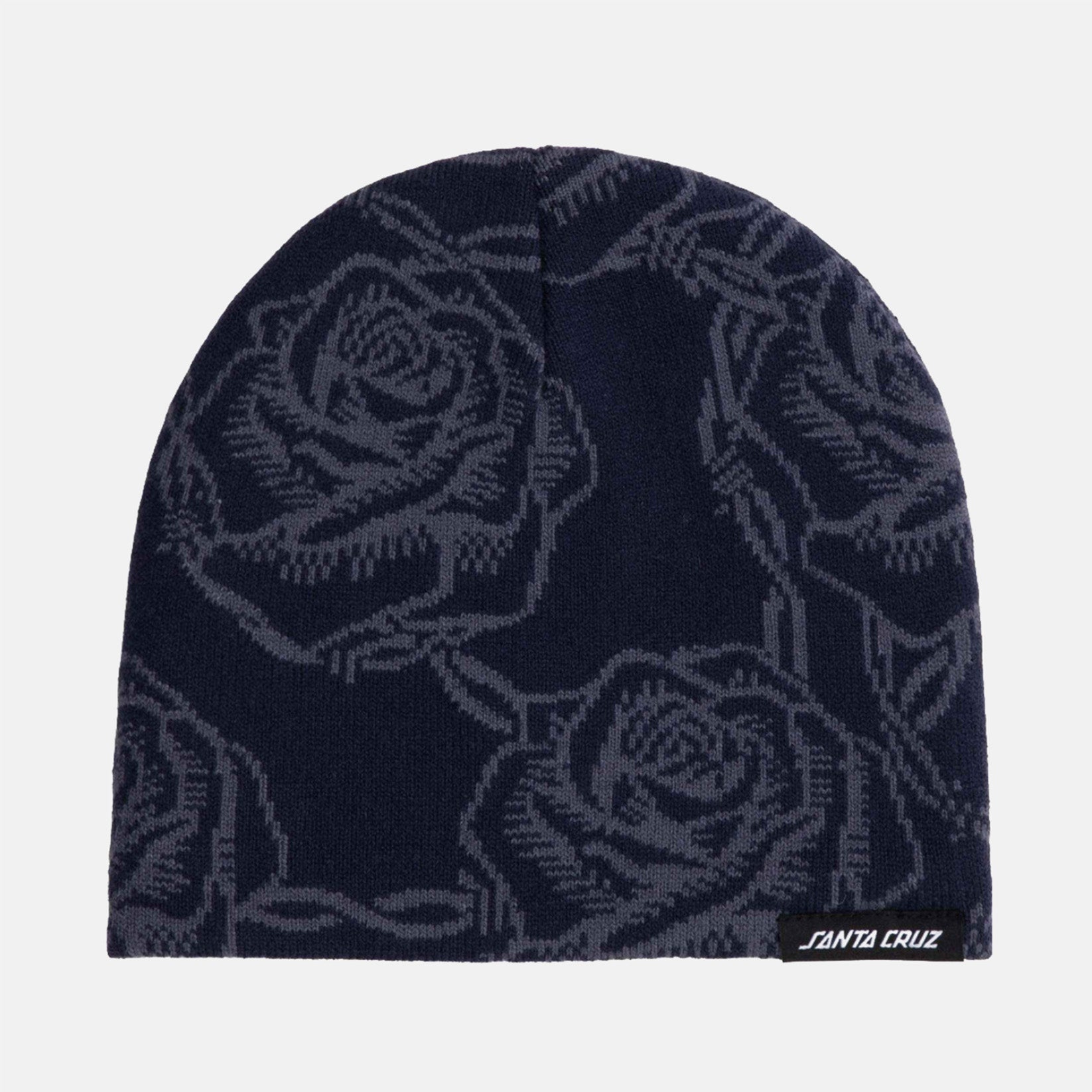 Santa Cruz Strip Skull Beanie - Navy Roses Blau Bild 1
