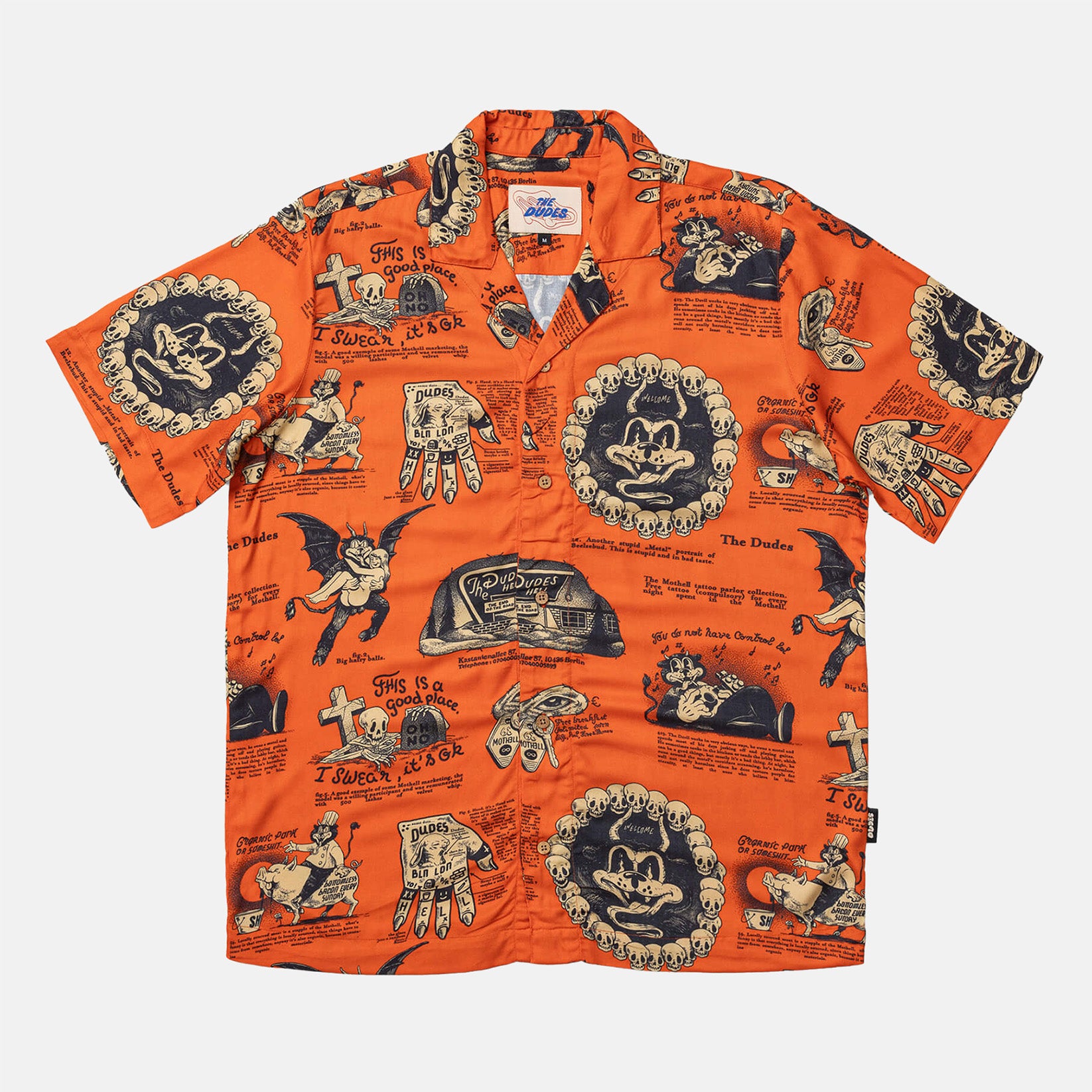 The Dudes Beelzebud Red Hawaiian Shirt - Red Red Bild 1