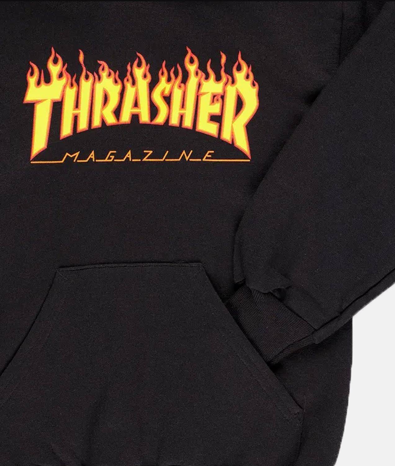 Thrasher Flame Kids Hoodie - Black Schwarz Bild 4