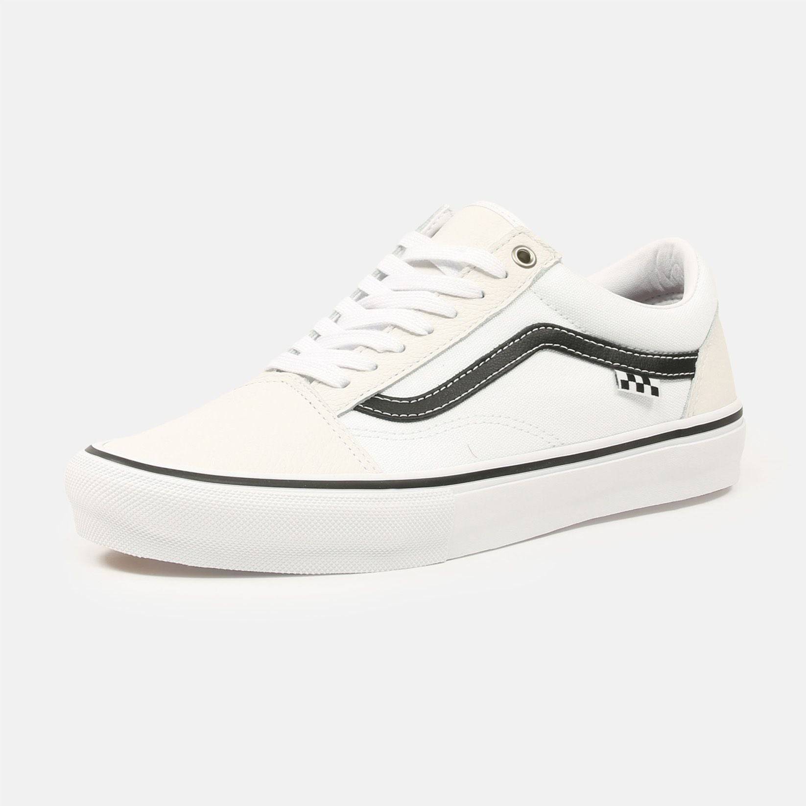 VANS MN Skate Old Skool Sneaker - Leather White / White Mehrfarbig Bild 2