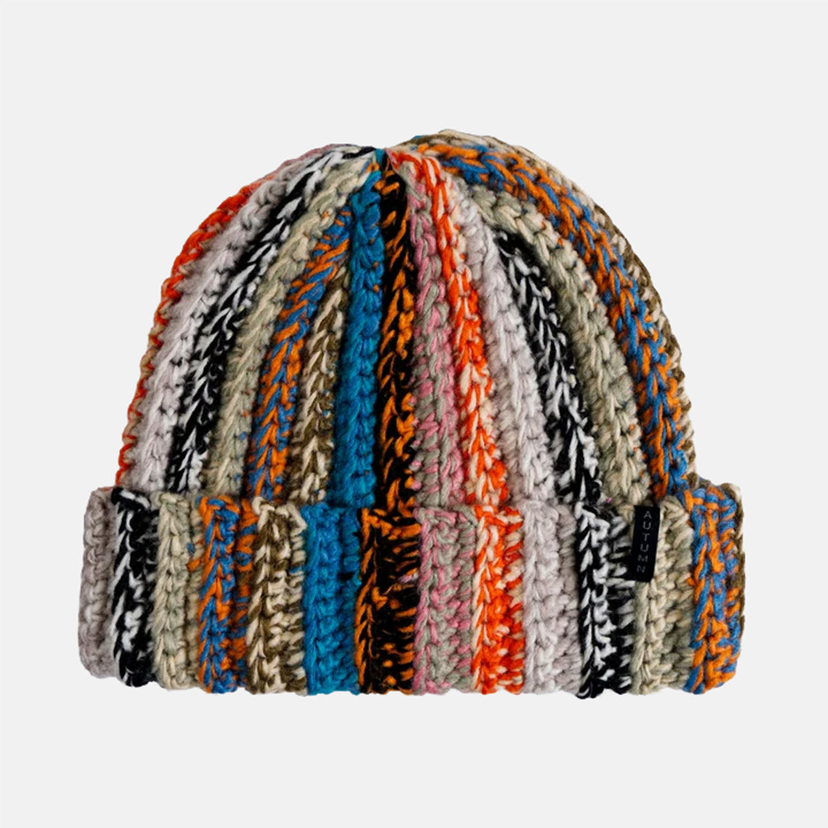 Autumn Patchwork Beanie - Teal