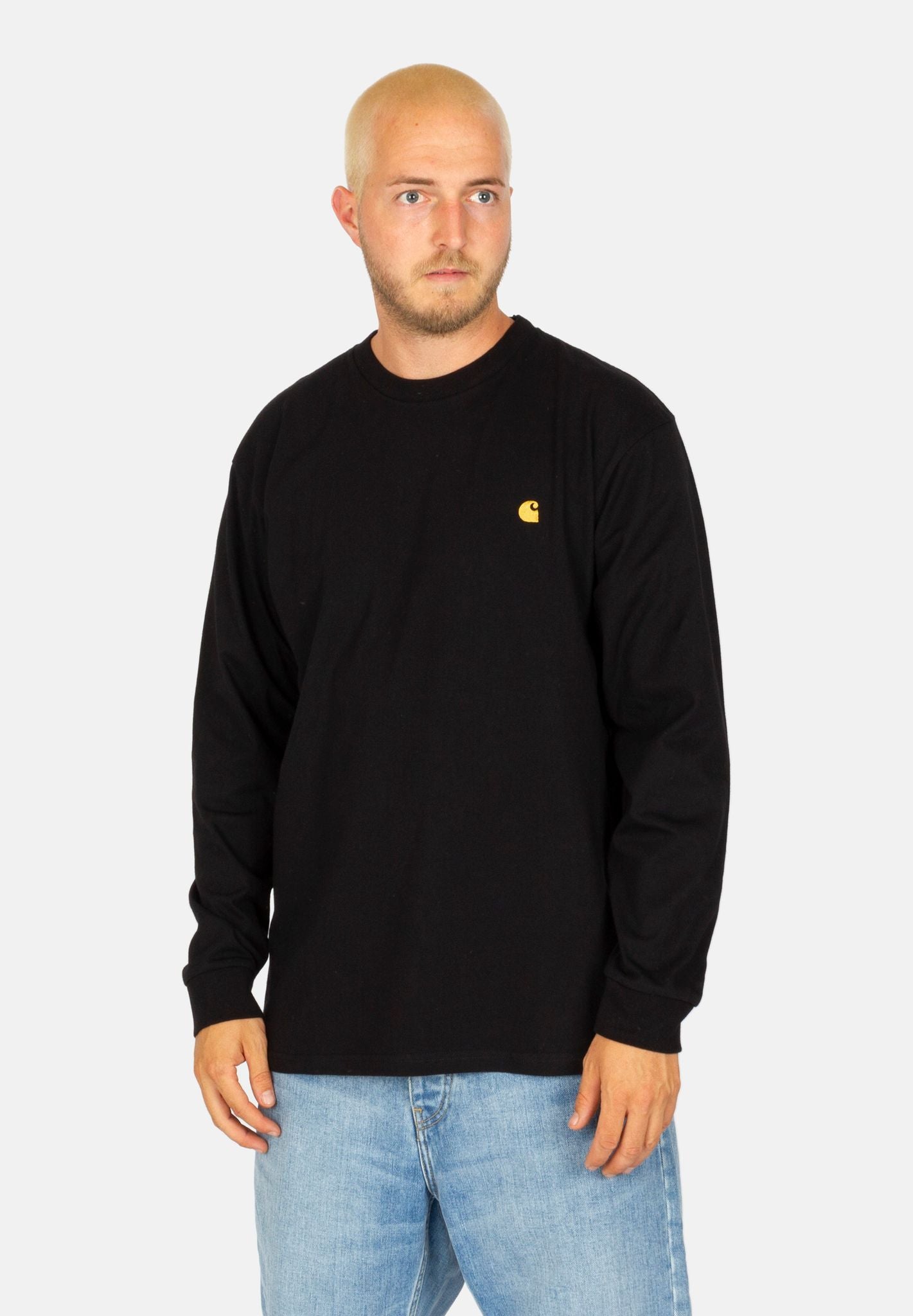 Carhartt WIP Chase Longsleeve - Black / Gold - Blowout Skateshop