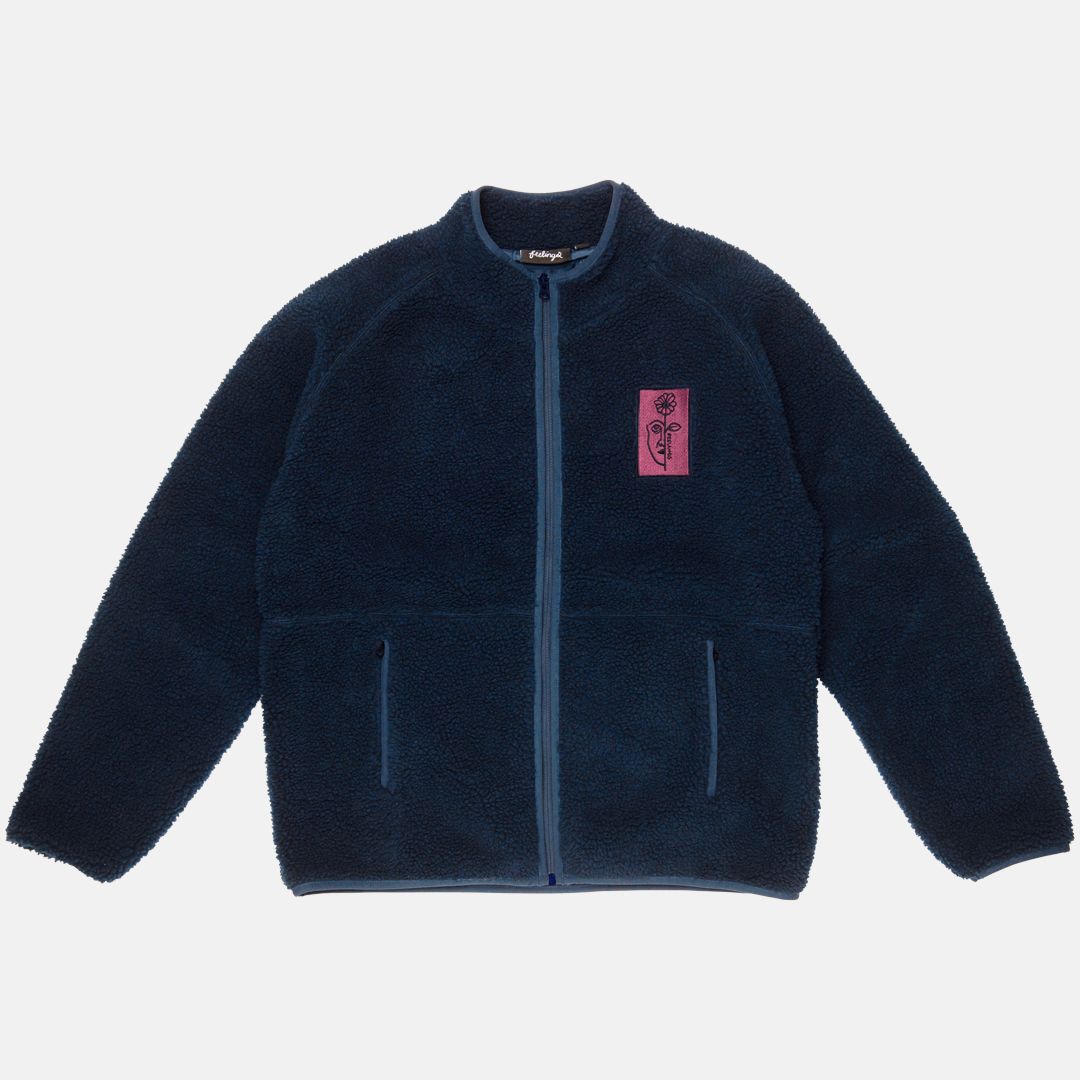 And Feelings Sherpa Fleece Jacke - Navy - Blowout Skateshop