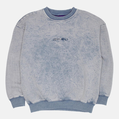 Fucking Awesome Little Stamp Snow Wash Crewneck - Dusty Blue - Blowout Skateshop