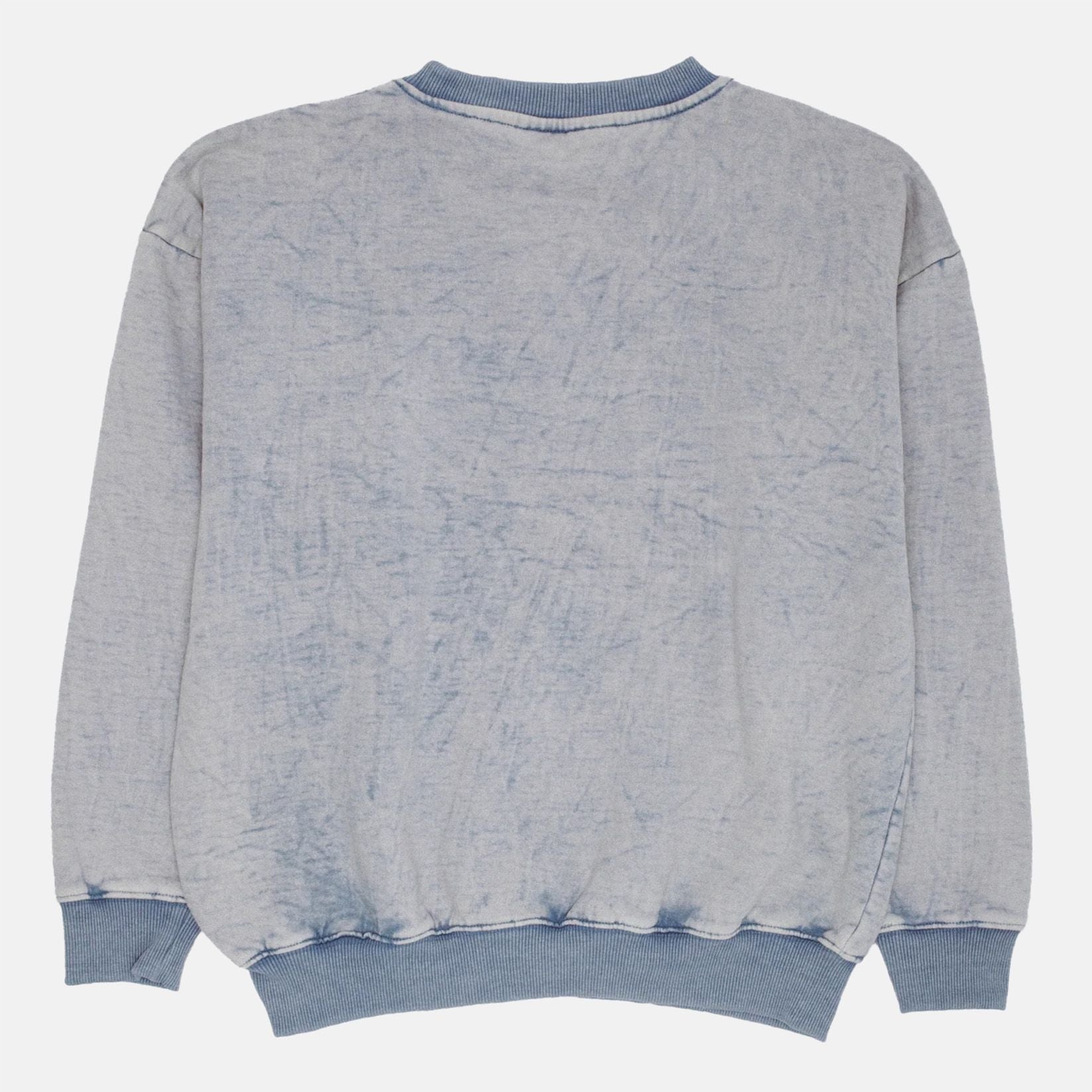 Fucking Awesome Little Stamp Snow Wash Crewneck - Dusty Blue - Blowout Skateshop