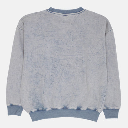 Fucking Awesome Little Stamp Snow Wash Crewneck - Dusty Blue - Blowout Skateshop