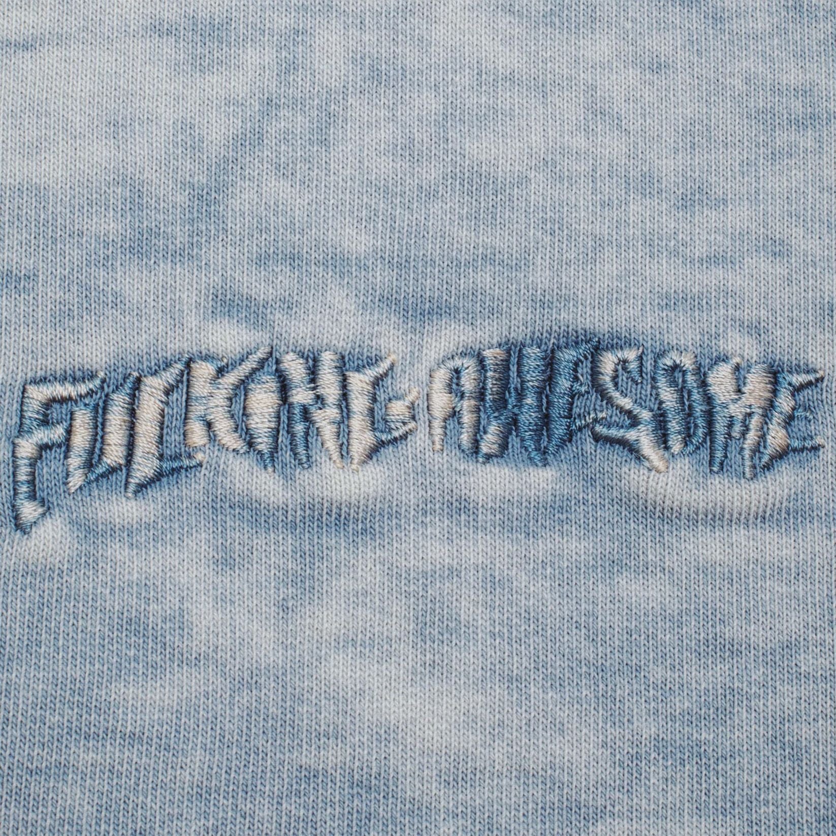 Fucking Awesome Little Stamp Snow Wash Crewneck - Dusty Blue - Blowout Skateshop