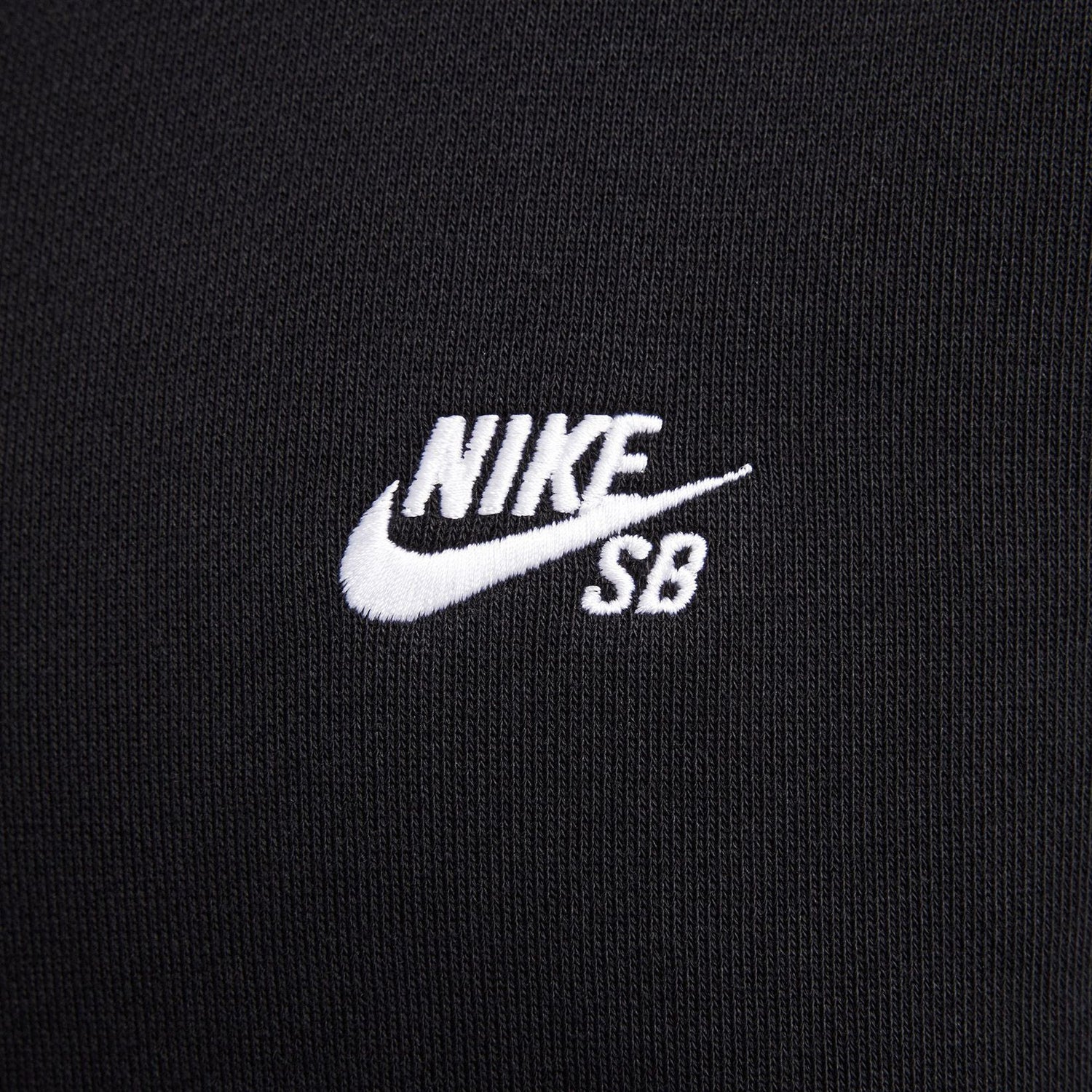 Nike SB Fleece Essential Logo Hoodie - Black / White - Blowout Skateshop