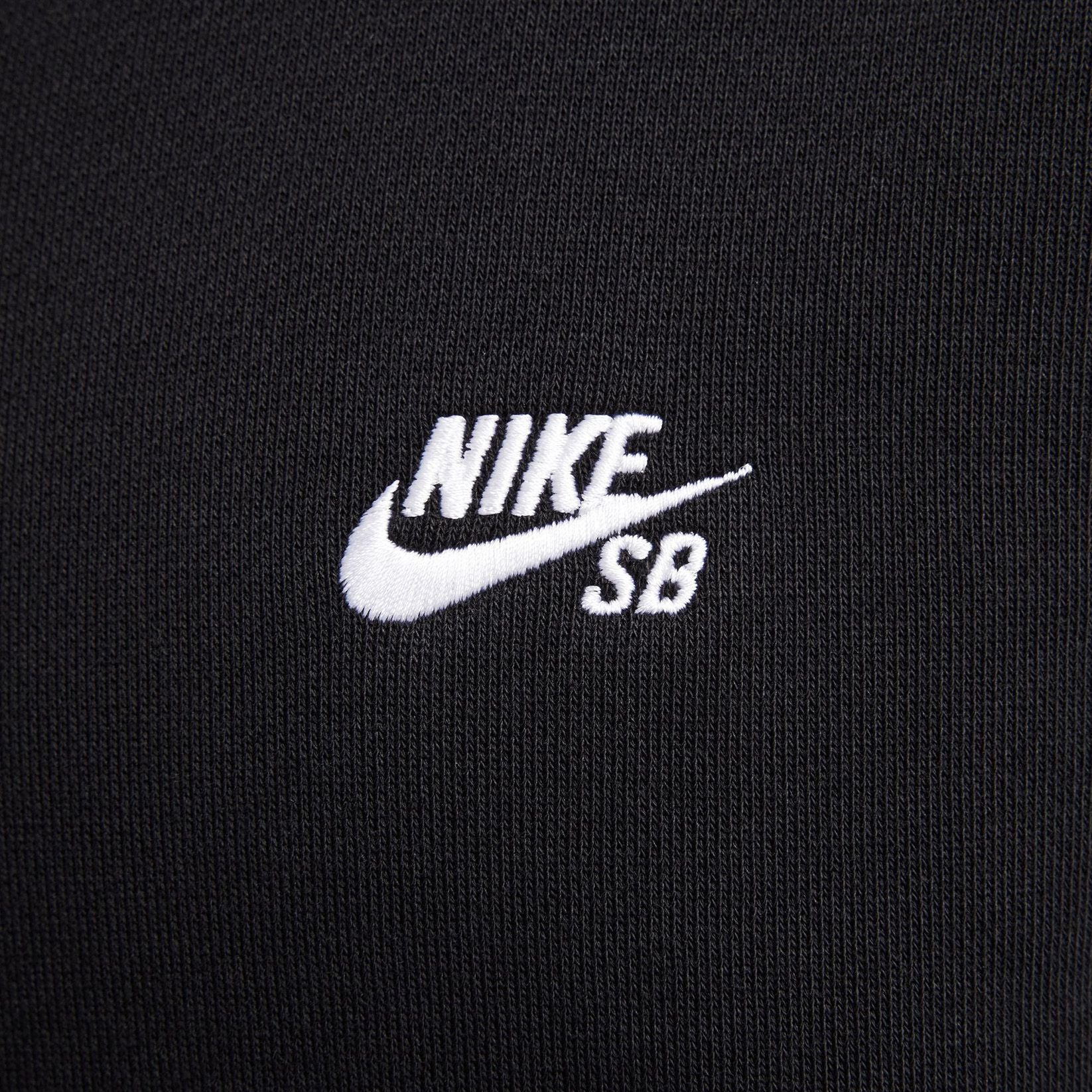 Nike SB Fleece Essential Logo Hoodie - Black / White - Blowout Skateshop