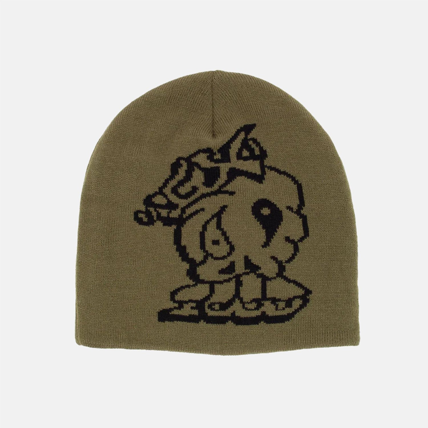 GX1000 Mind Over Matter Skull Beanie - Olive - Blowout Skateshop